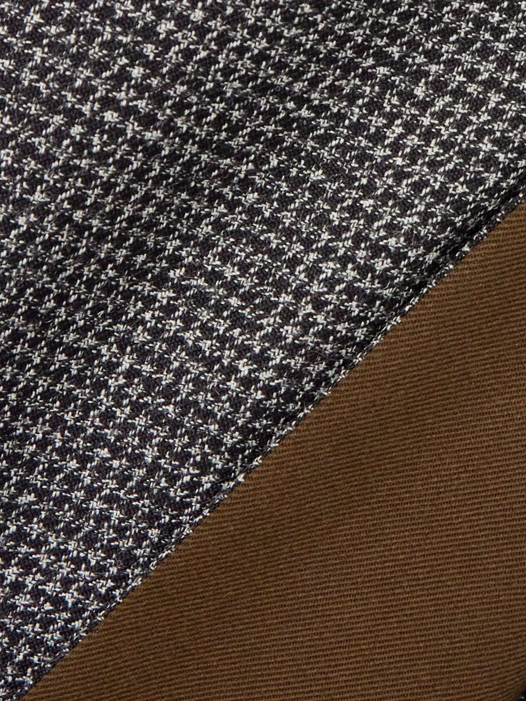 Reversible houndstooth tweed and wool-twill midi wrap skirt view