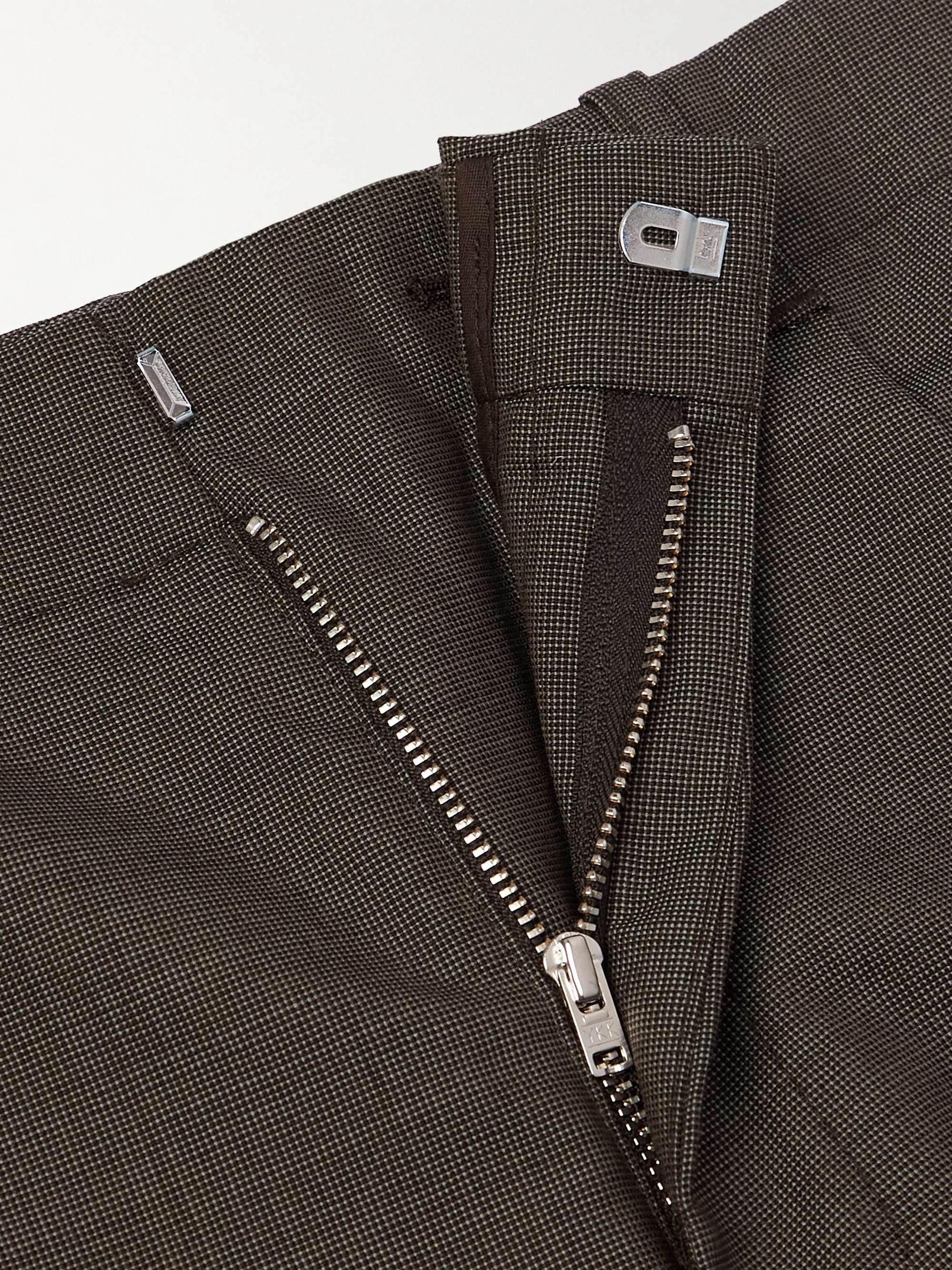 Borrowed Straight-Leg Pleated Checked Wool Chinos view