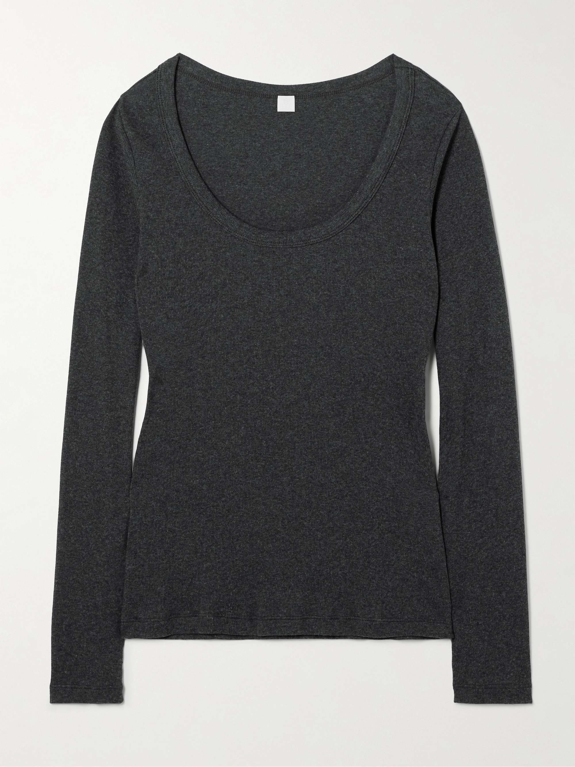 Ribbed stretch organic cotton-jersey top view