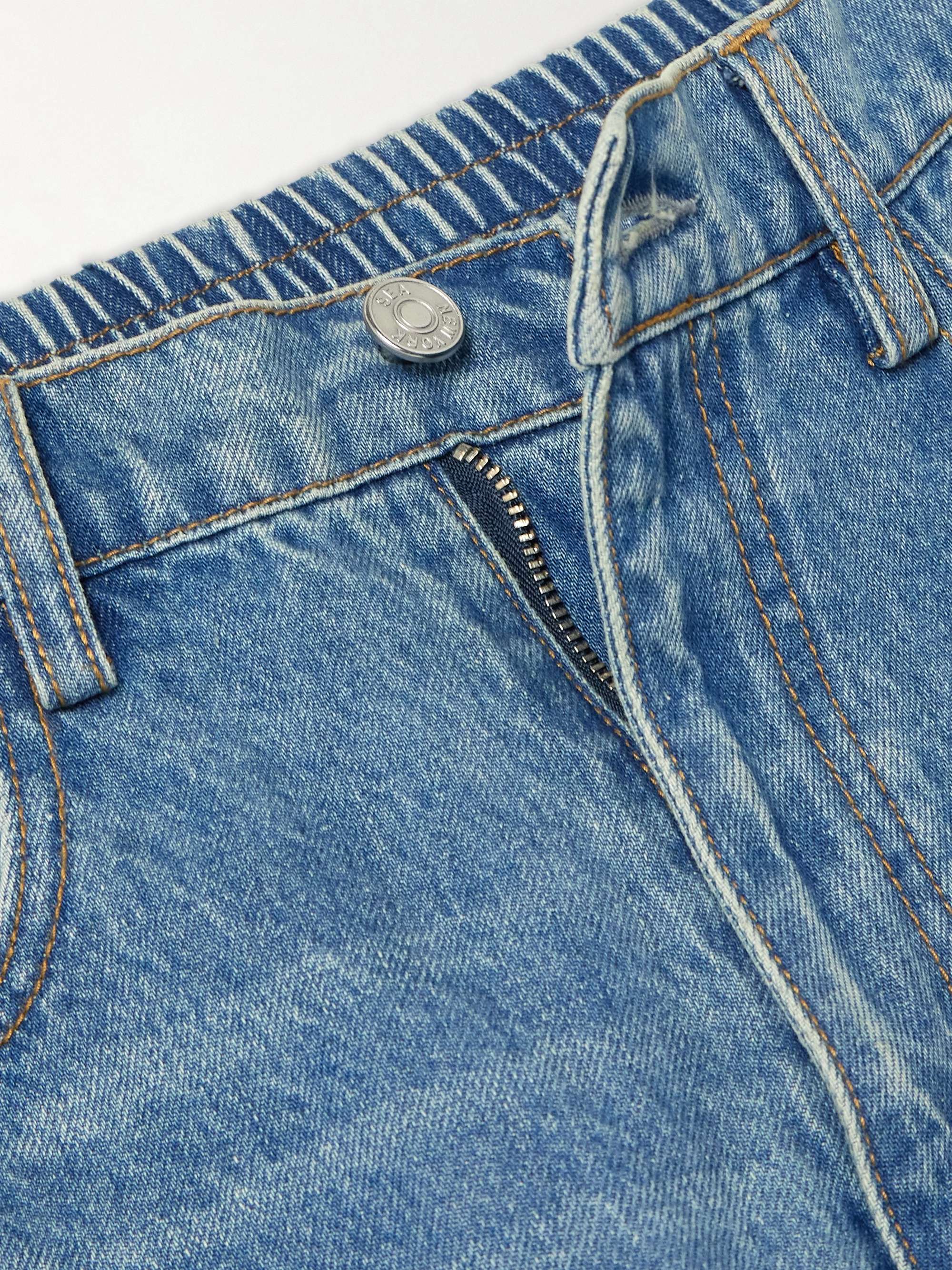 Payton crochet-trimmed high-rise wide-leg jeans view
