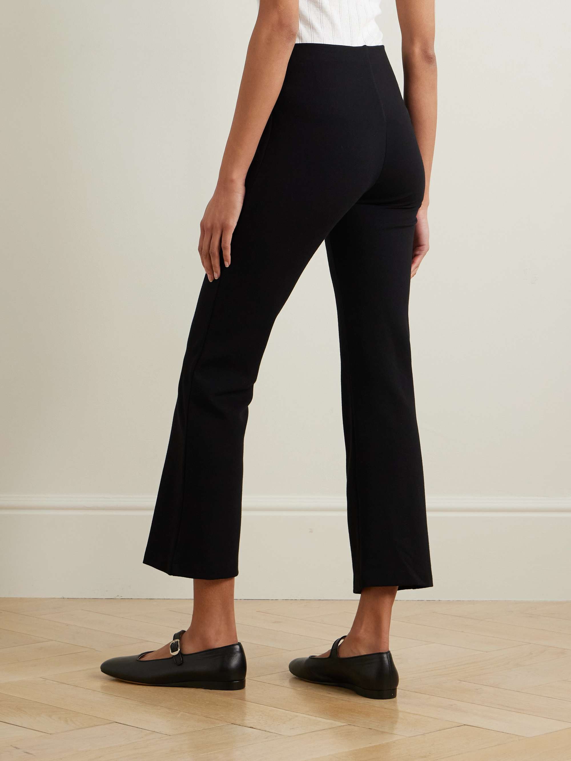 Rio cropped stretch-ponte flared pants view