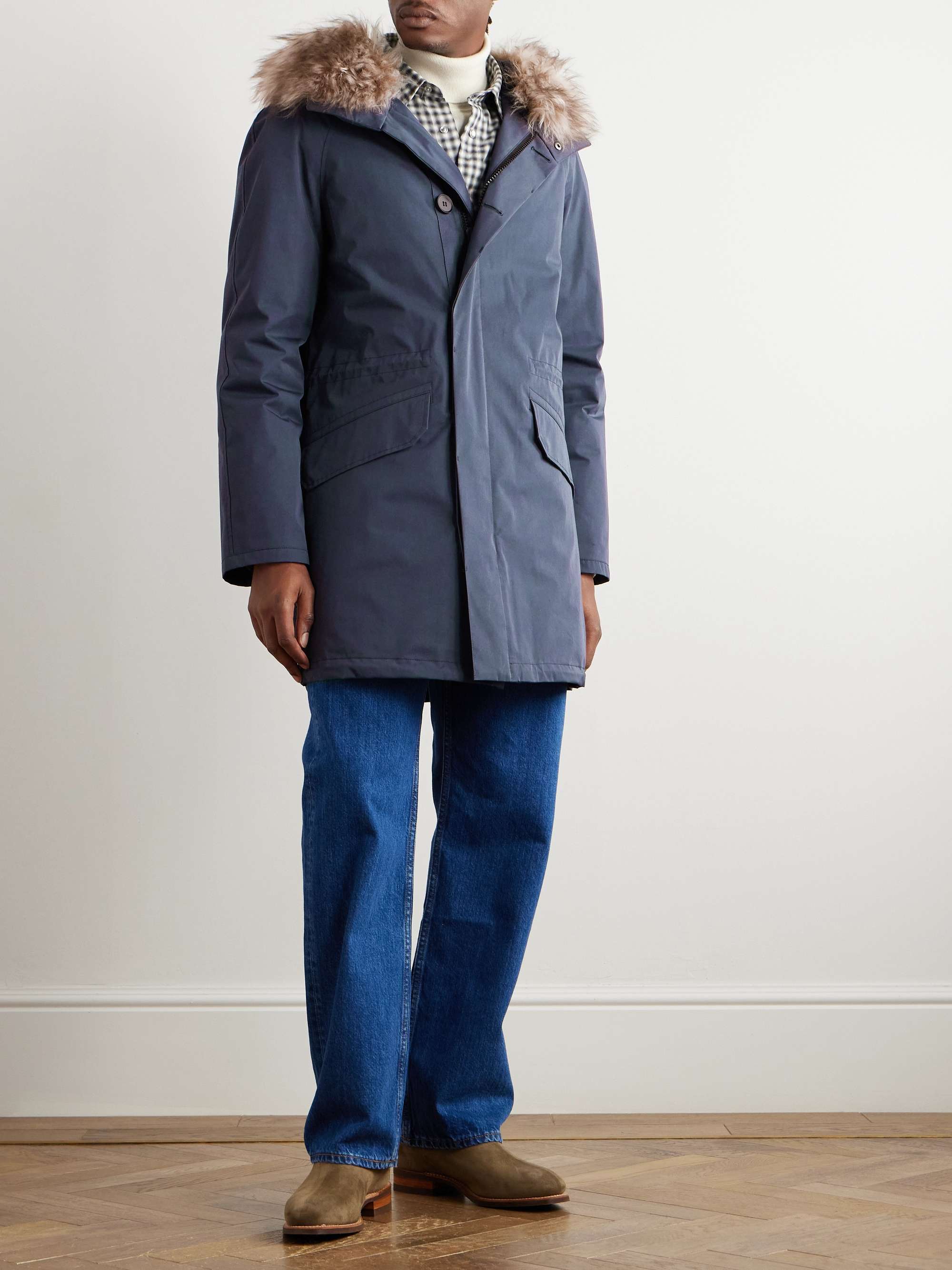 Iconic Shearling-Trimmed Padded Cotton-Blend Twill Down Parka view