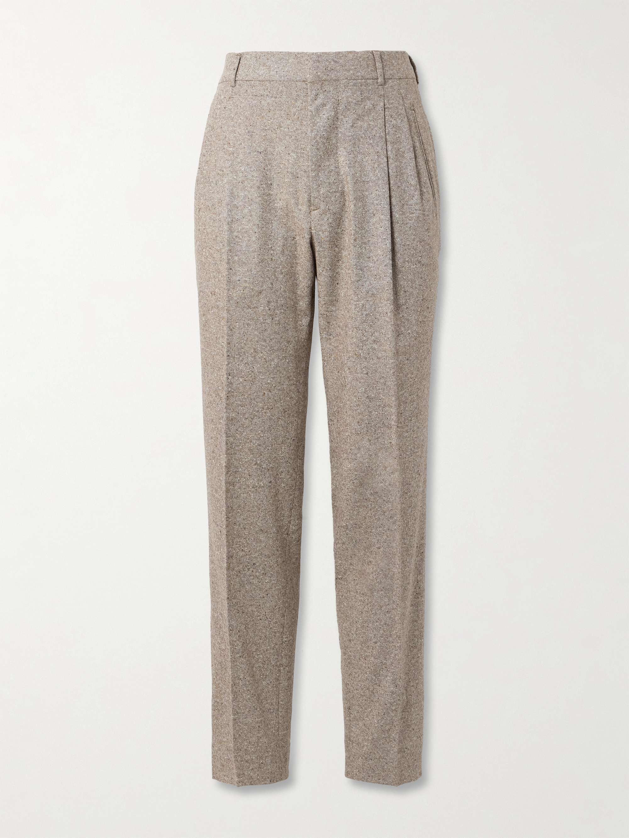 Straight-Leg Wool and Cashmere-Blend Suit Trousers view