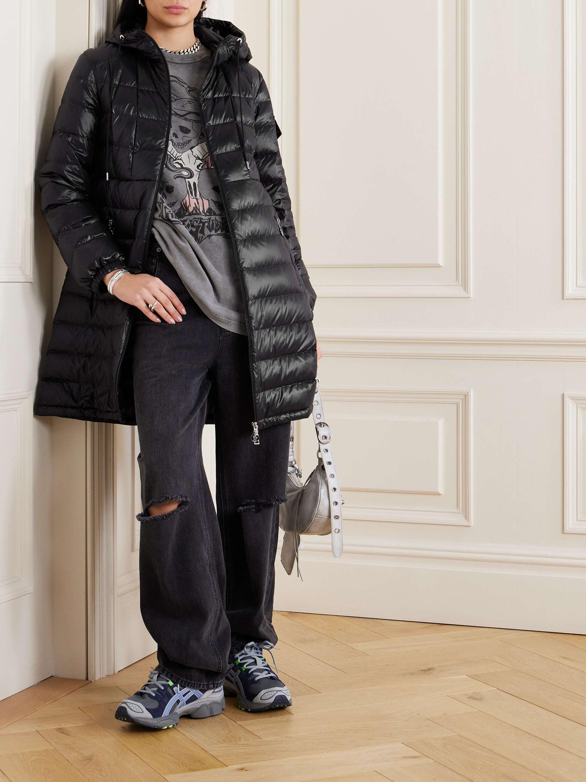 Amintore quilted shell hooded down parka view