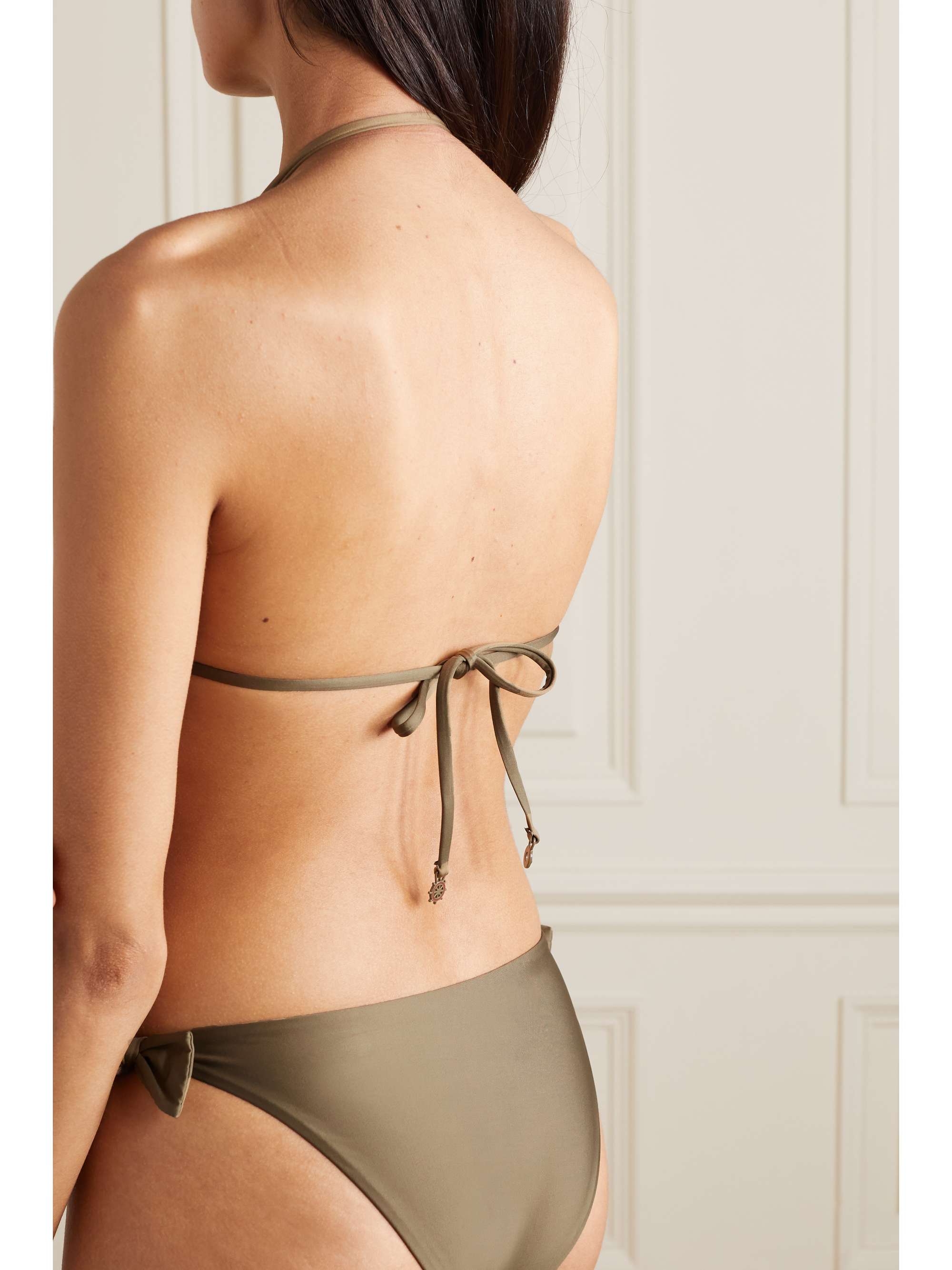 Bow-detailed halterneck bikini top view