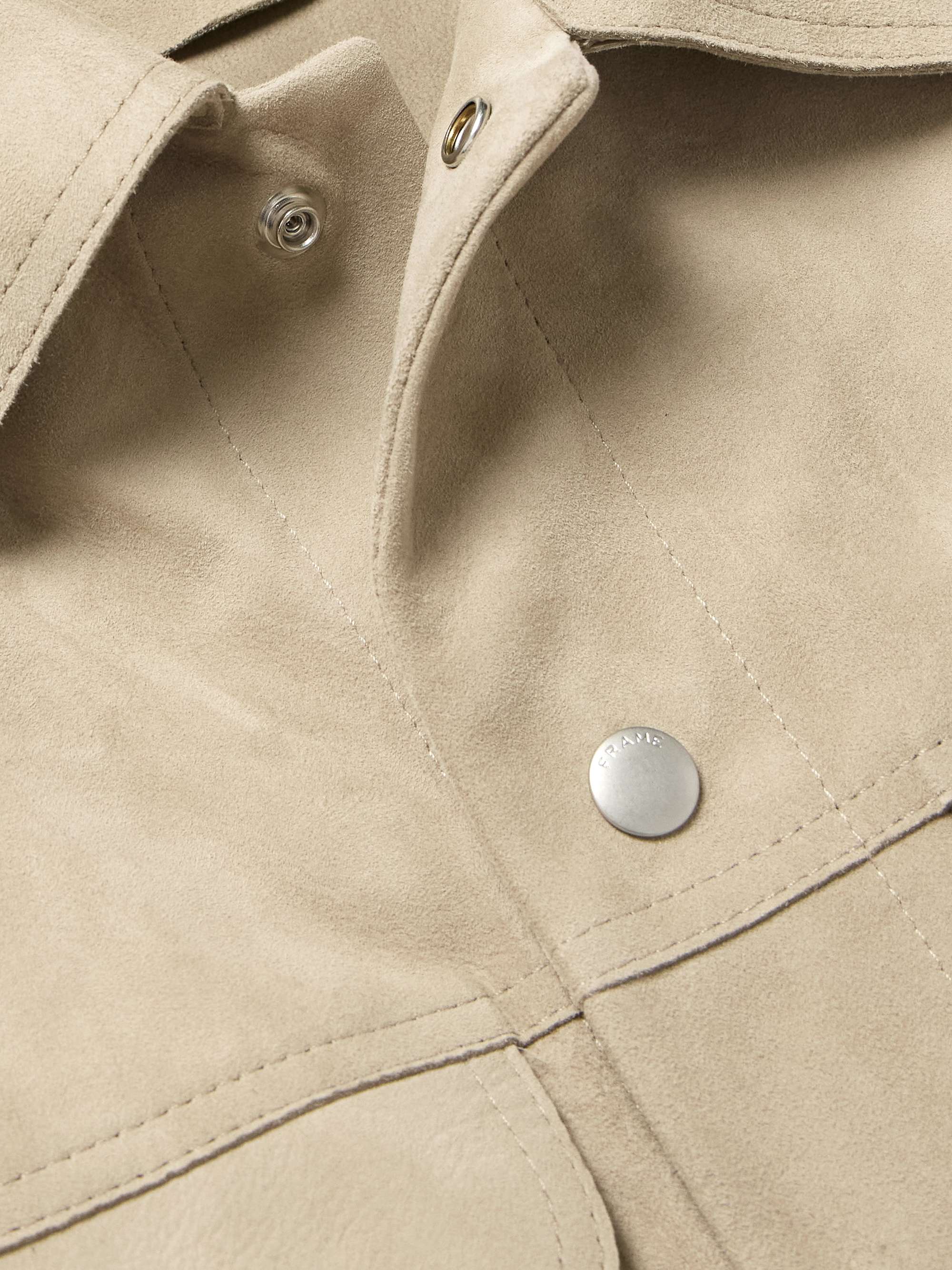 Slim-Fit Suede Trucker Jacket view