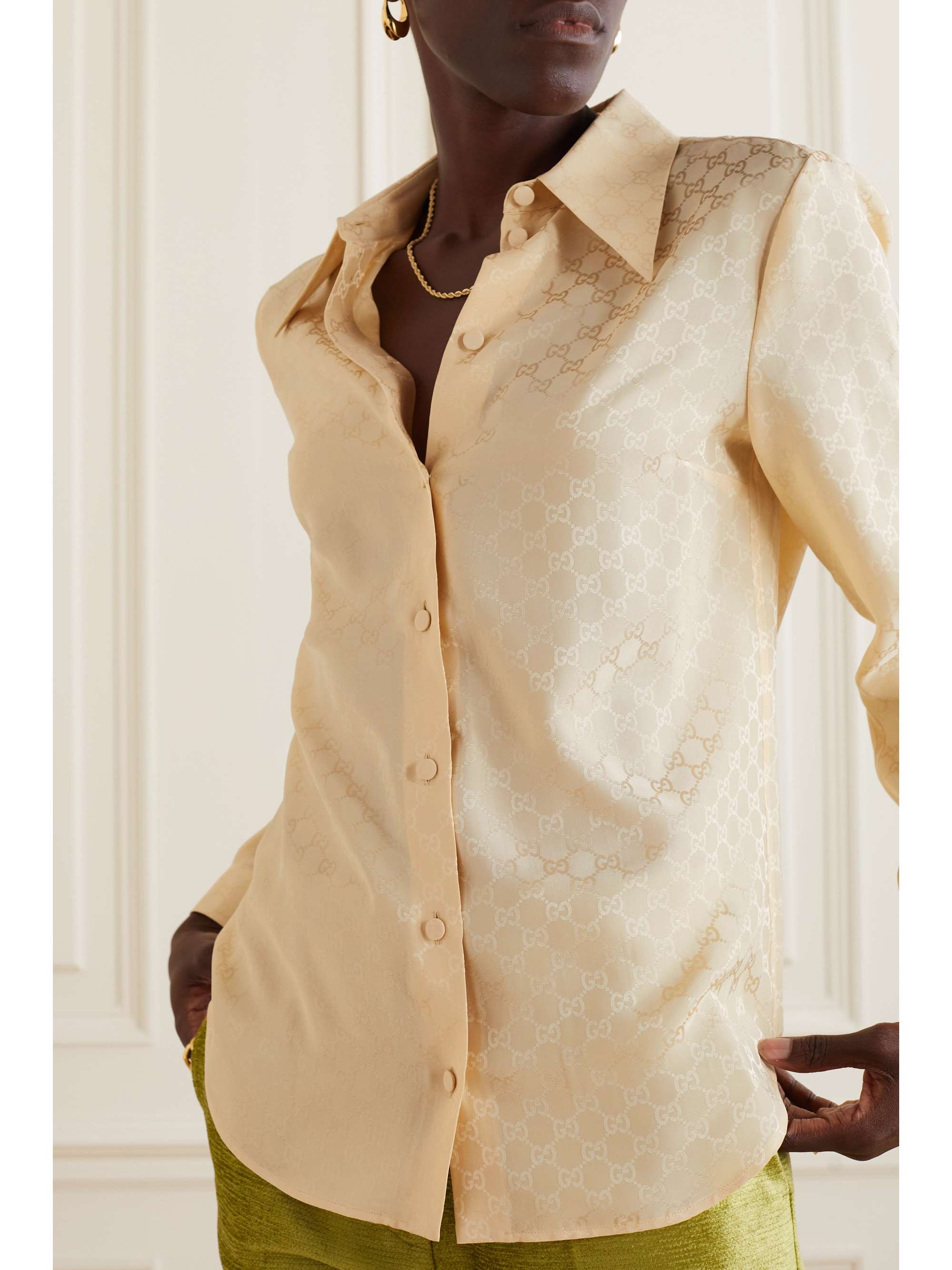 Silk-jacquard shirt view
