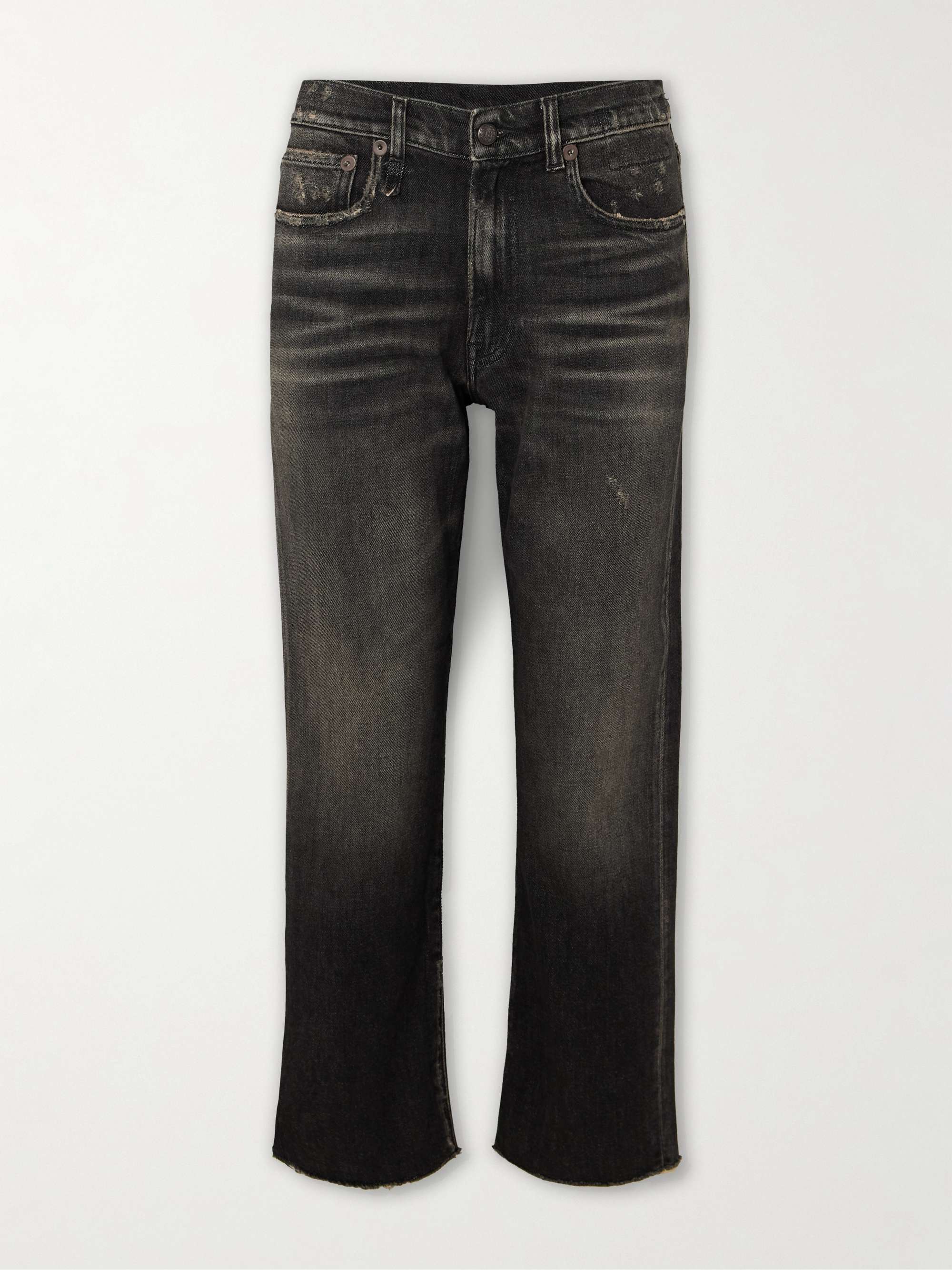 Boyfriend cropped distressed high-rise straight-leg jeans view