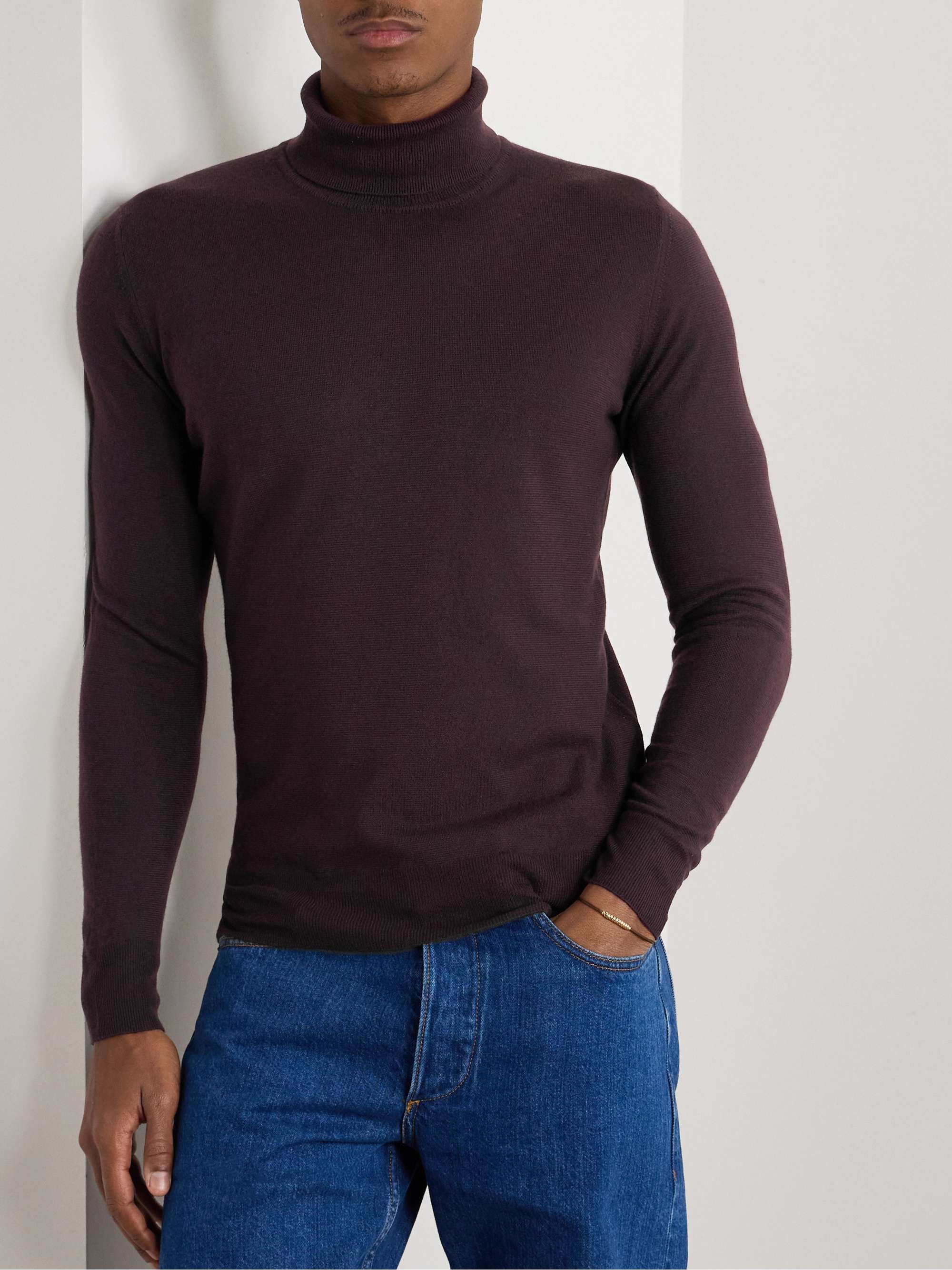 Garment-Dyed Baby Cashmere Rollneck Sweater view