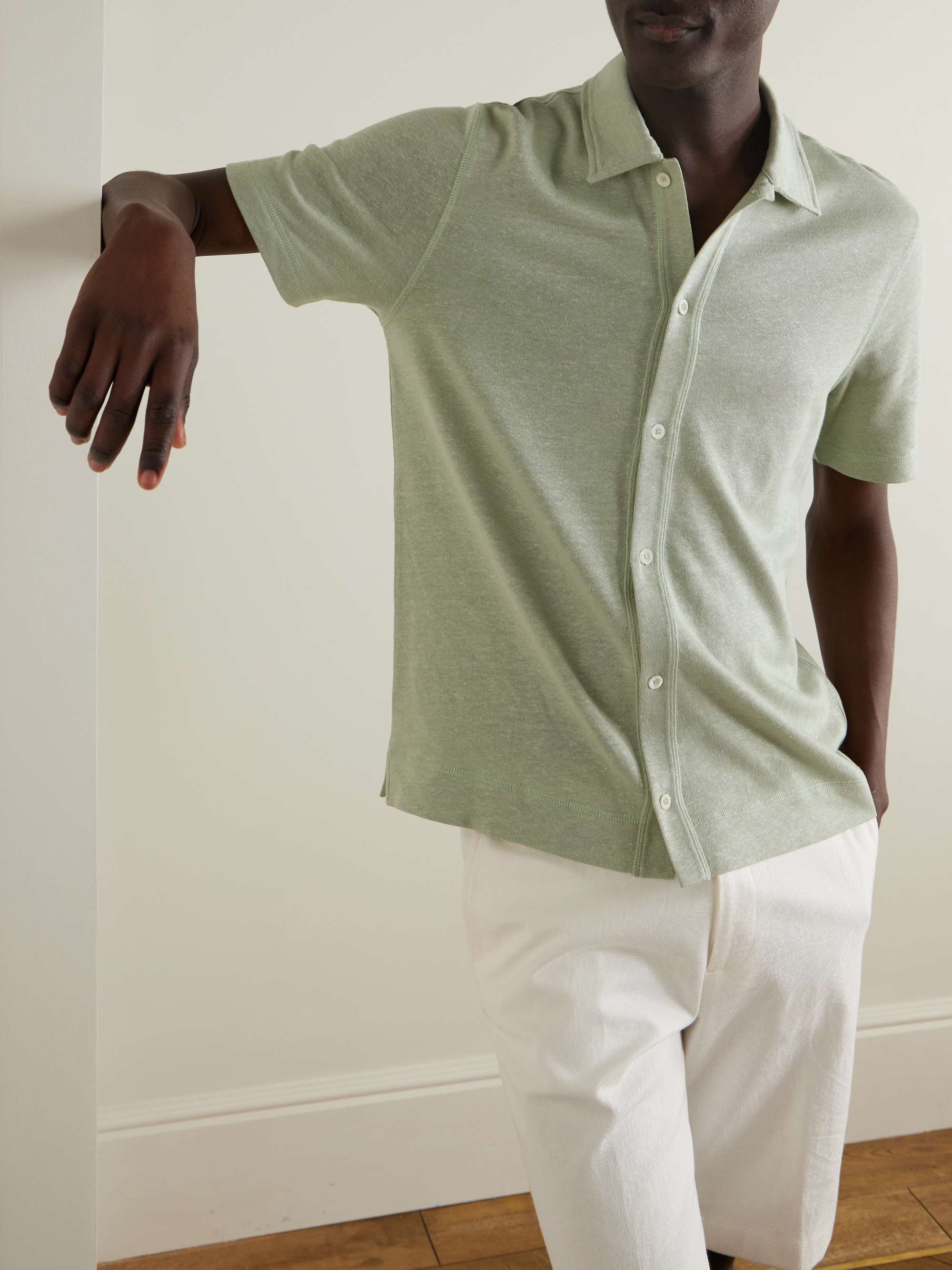 Linen and Organic Cotton-Blend Shirt view