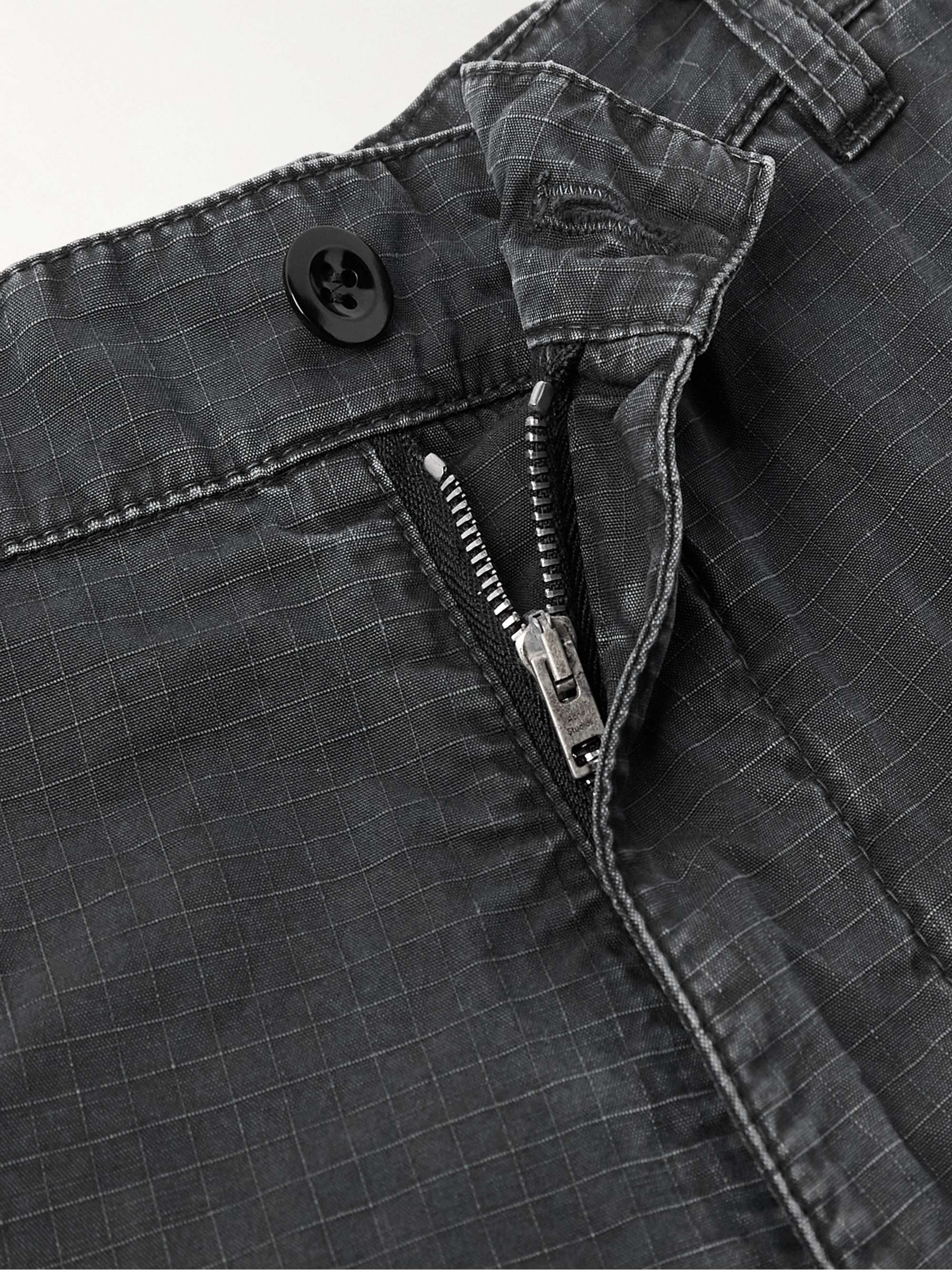 Wide-Leg Logo-Embroidered Cotton-Ripstop Cargo Trousers view
