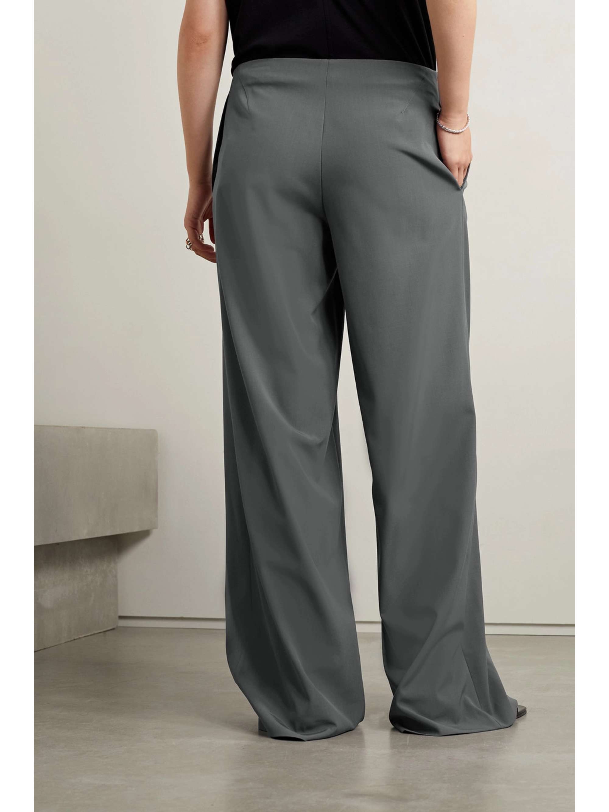 Barrie wide-leg wool-crepe pants view