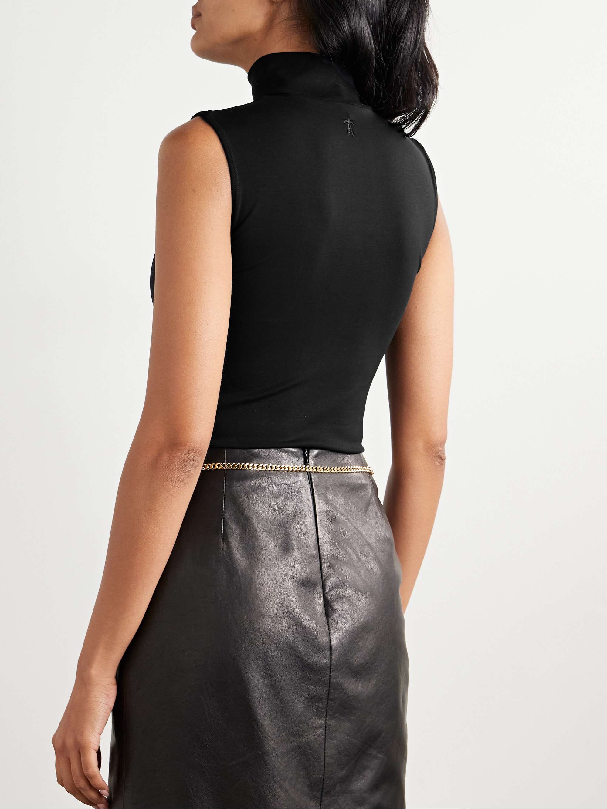Joyce stretch-TENCEL™ Lyocell jersey turtleneck thong bodysuit view