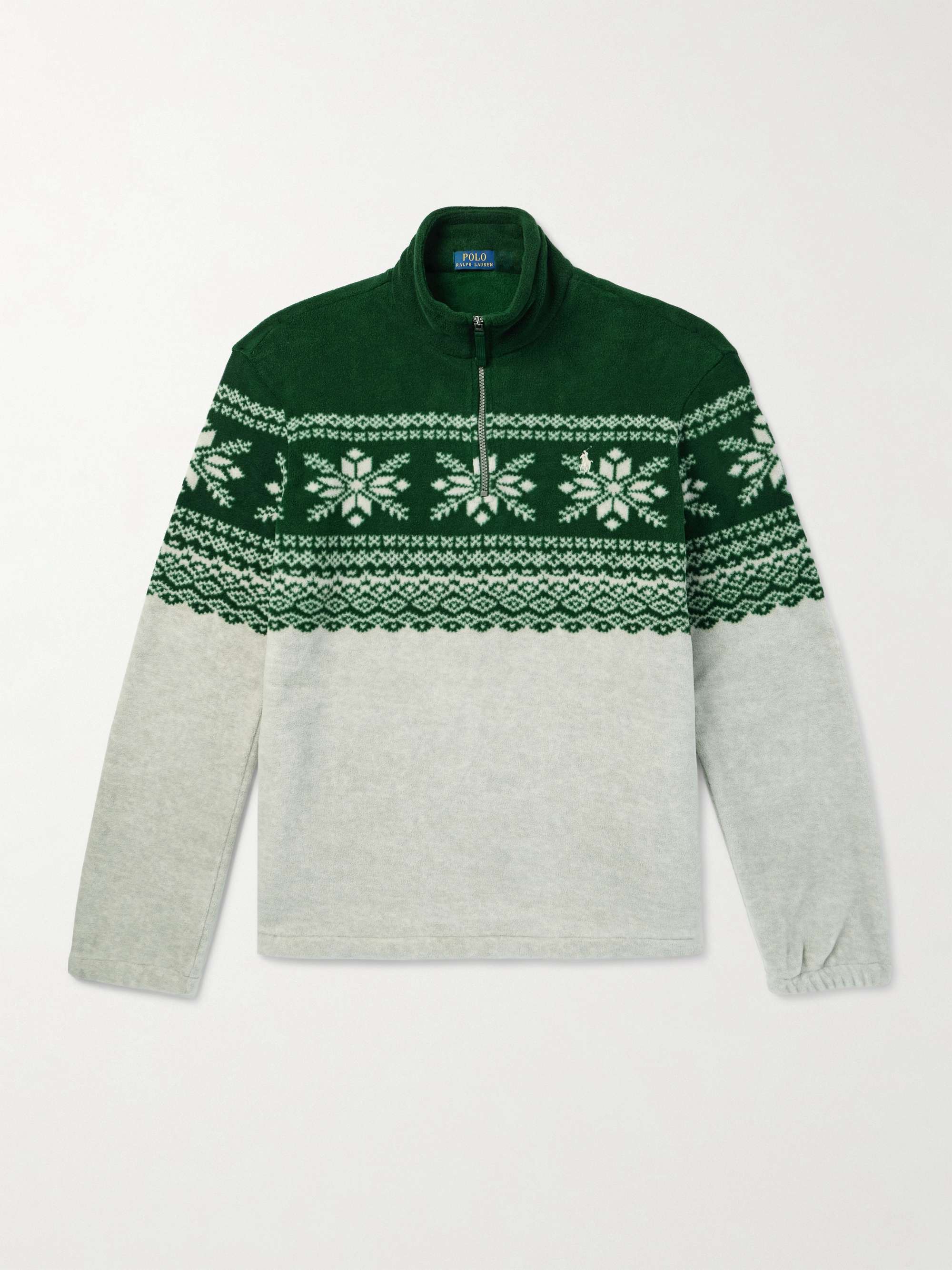 Fair Isle Recycled Fleece Half-Zip Sweatshirt view