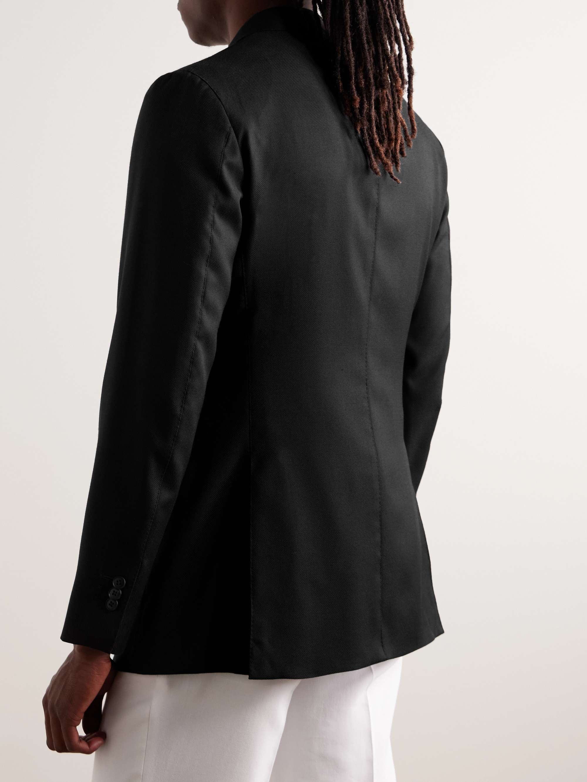Double-Breasted Wool-Hopsack Blazer view