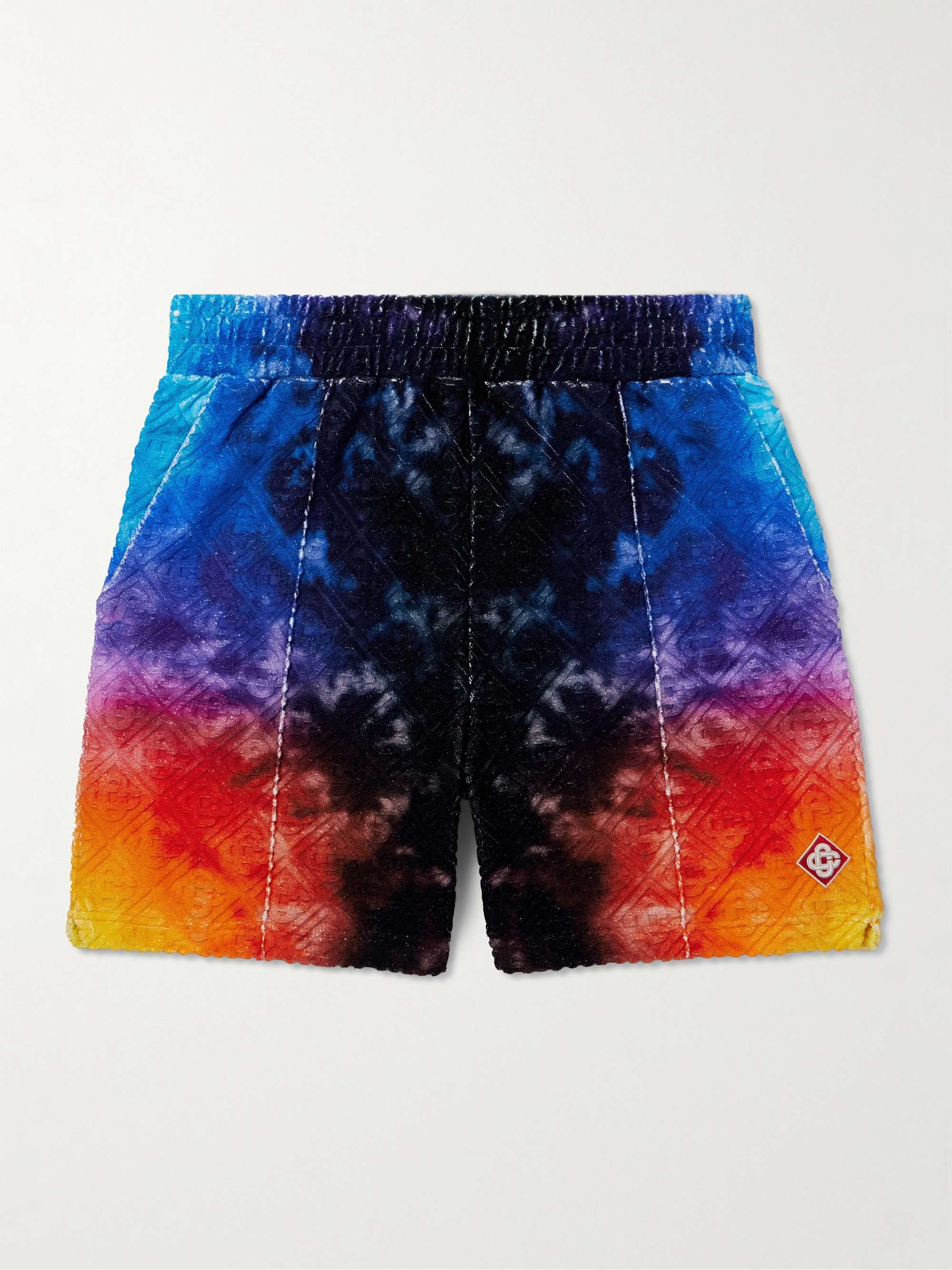 Straight-Leg Logo-Appliquéd Jacquard-Knit Cotton-Blend Terry Shorts view