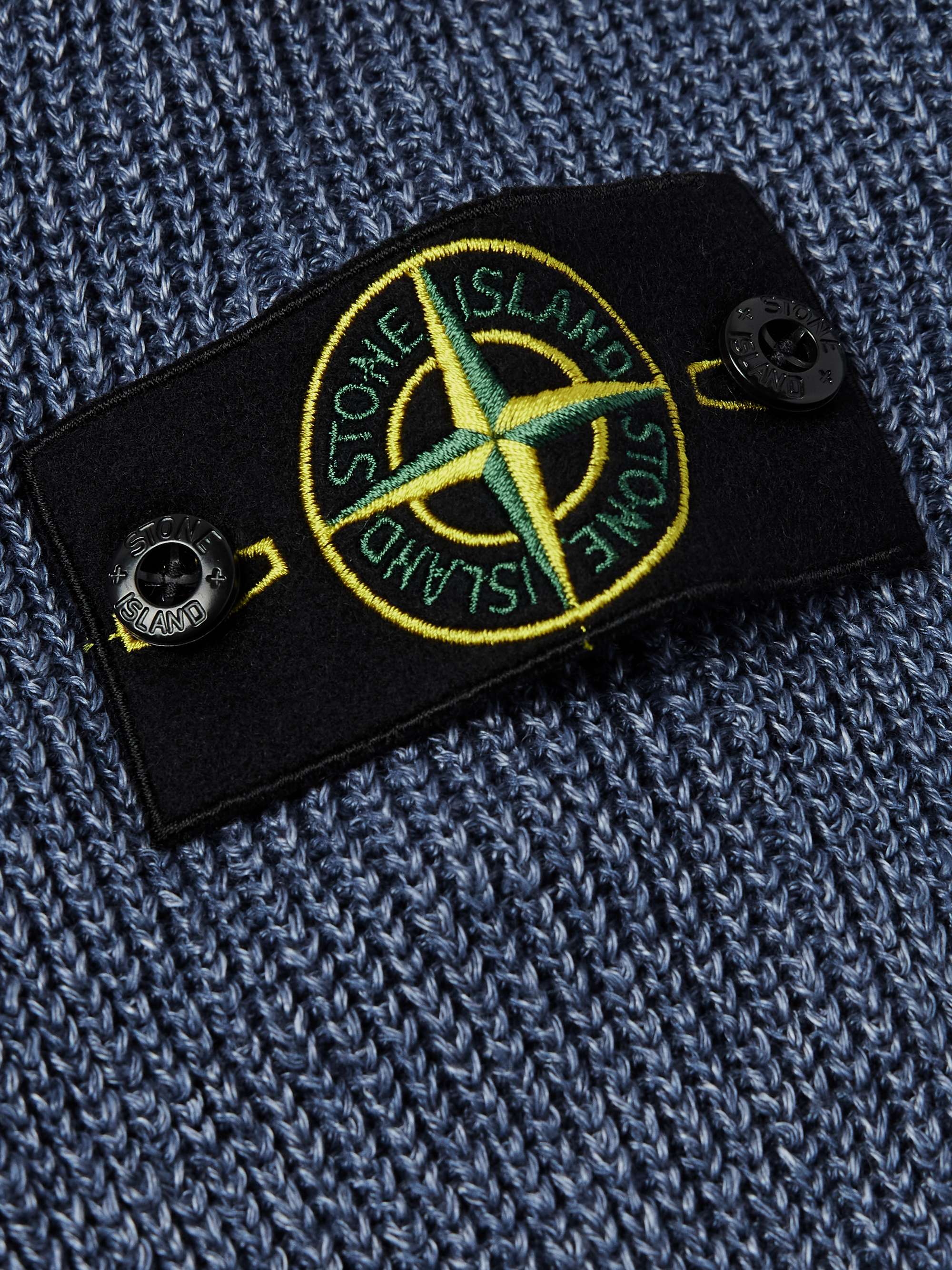 Logo-Appliquéd Ribbed Linen-Blend Sweater view