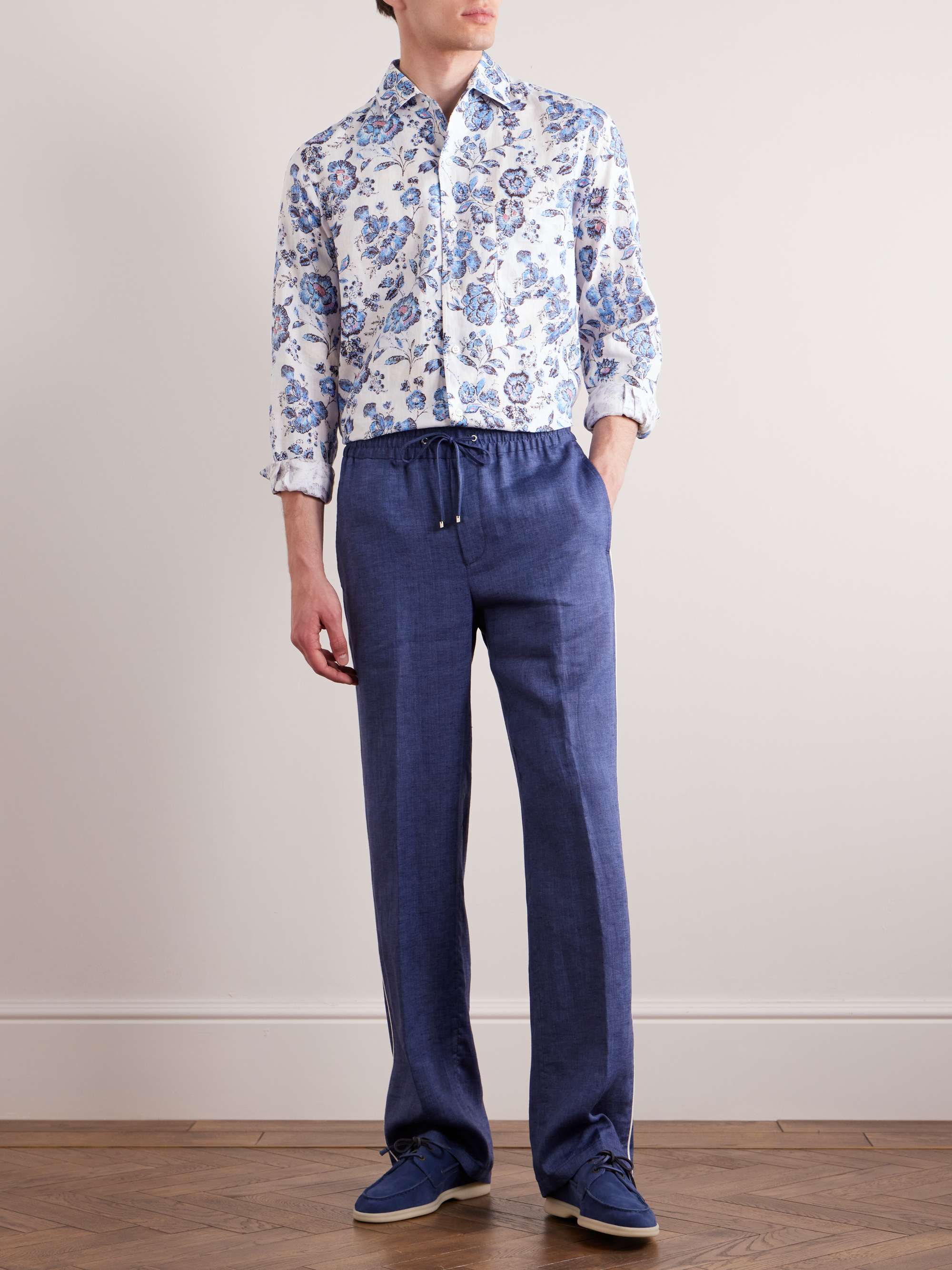 André Floral-Print Cashmere and Silk-Blend Shirt view