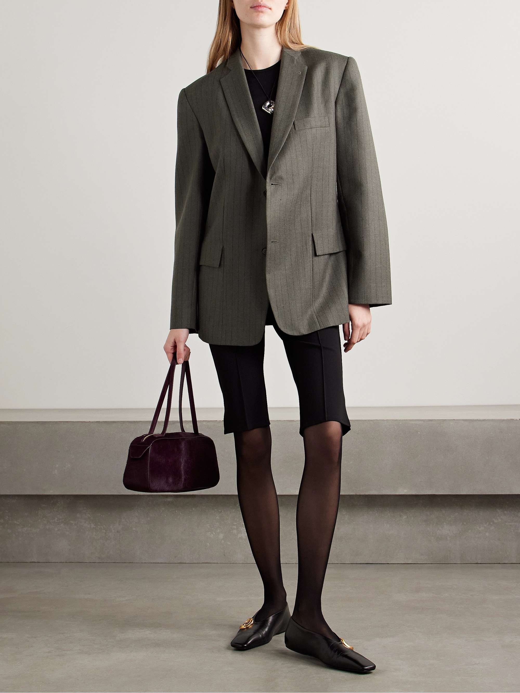 Gemini pinstriped wool-twill blazer view
