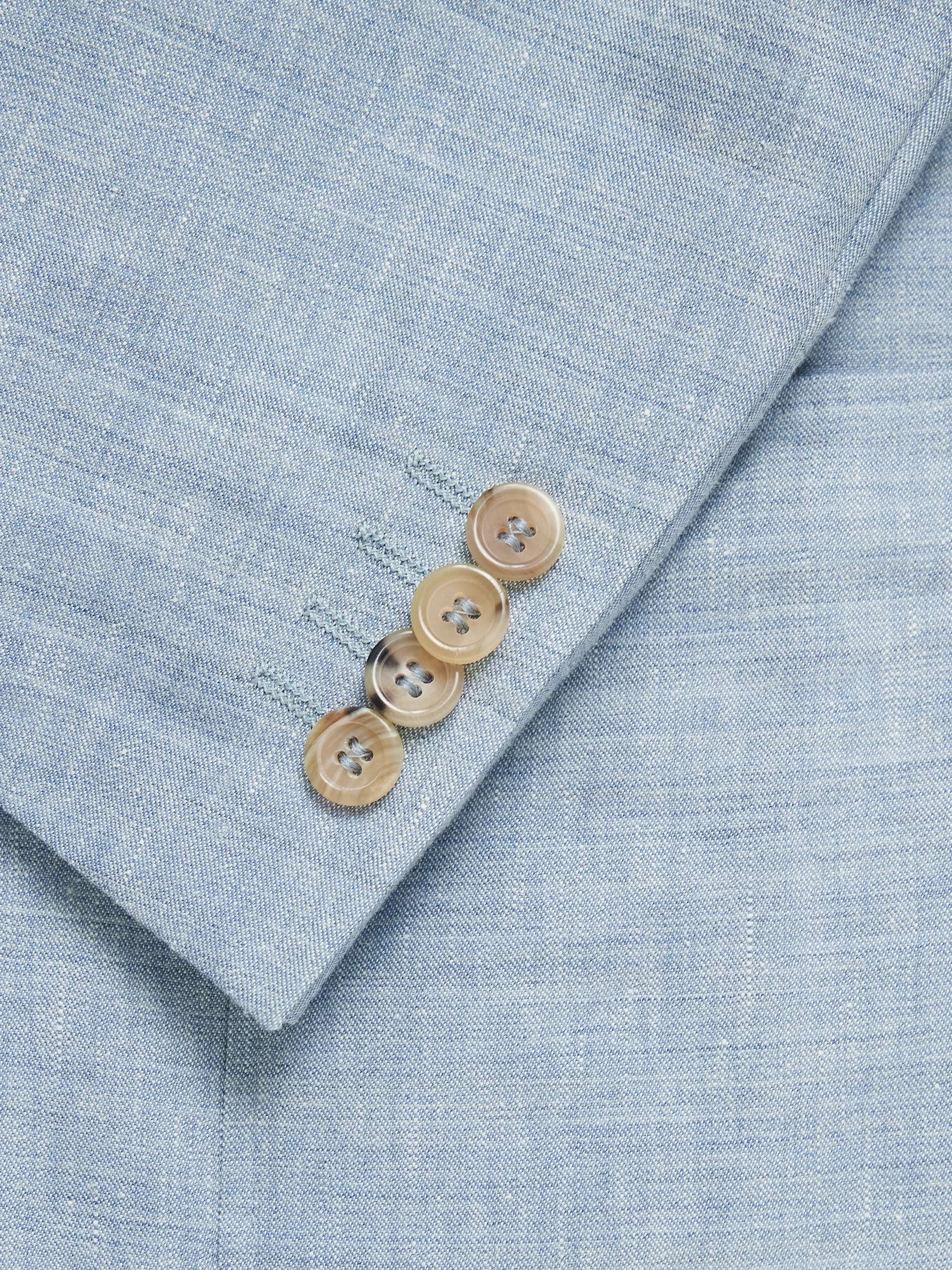 Kei Unstructured Double-Breasted Linen and Wool-Blend Blazer view