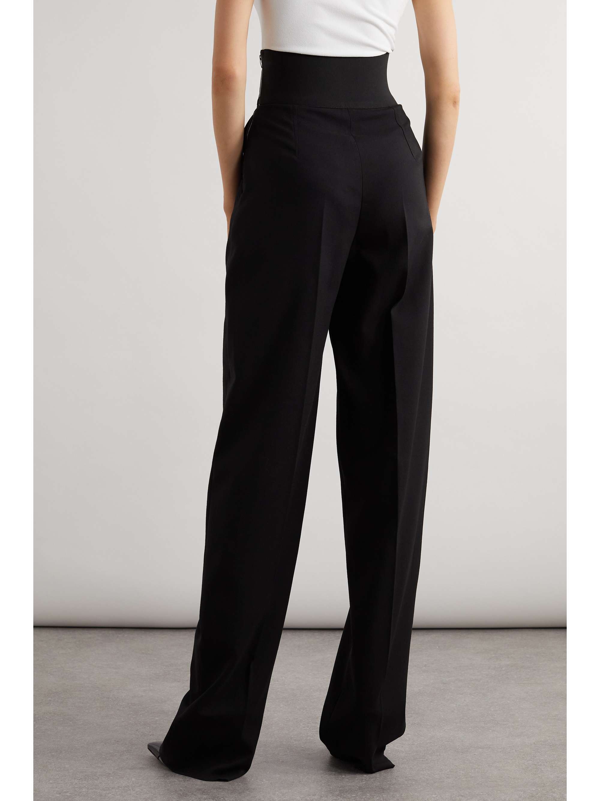Archetypes belted wool-blend gabardine wide-leg pants view