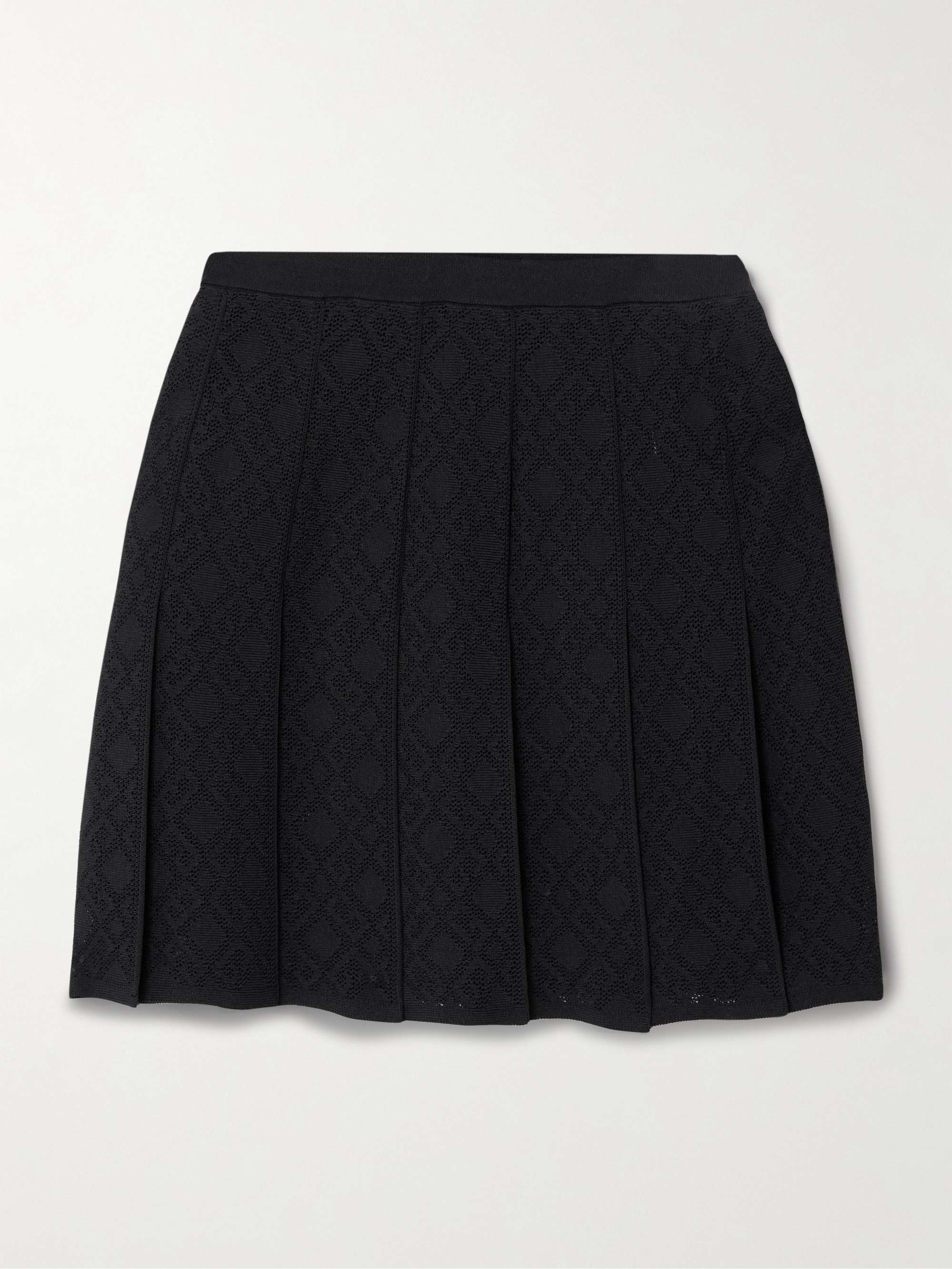Pleated jacquard-knit mini skirt view