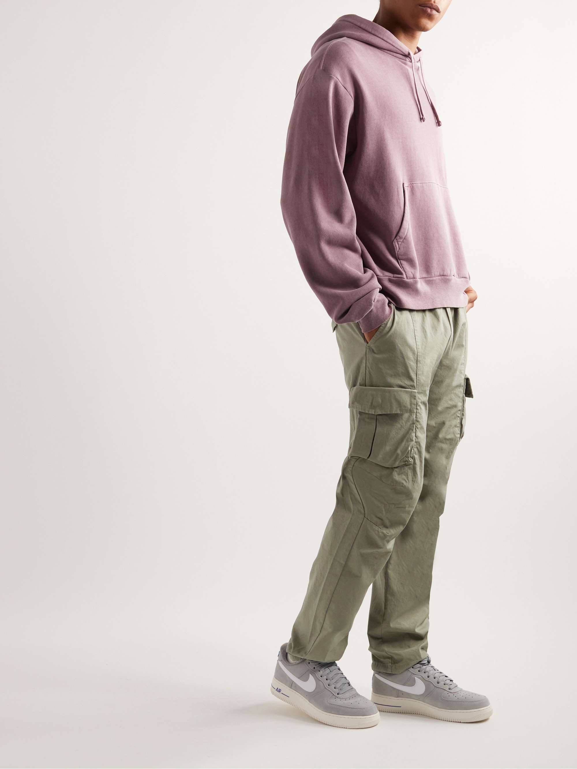 Straight-Leg Cotton-Poplin Cargo Trousers view