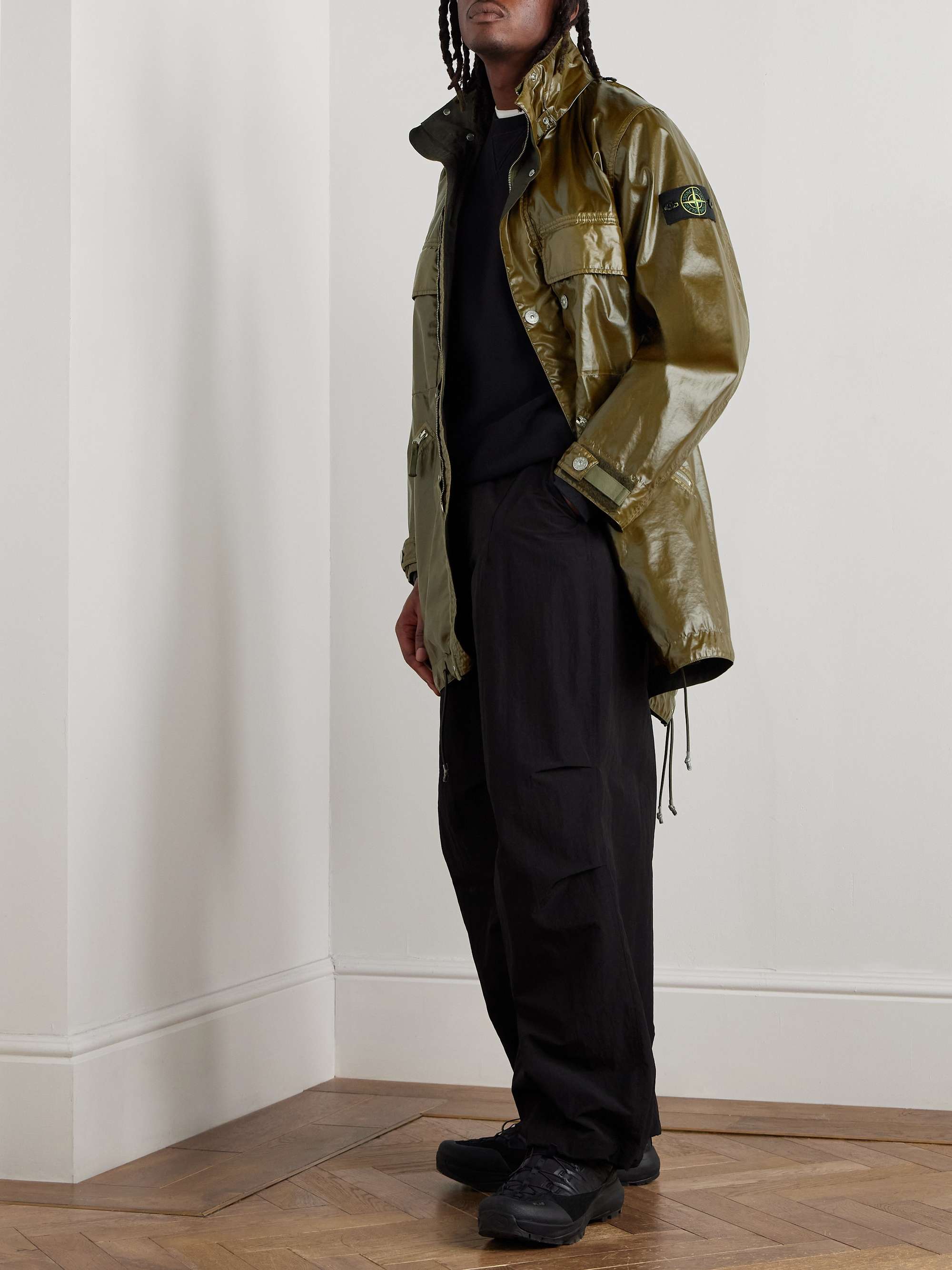Garment-Dyed Mussola Gommata Coated Cotton-Shell Parka view