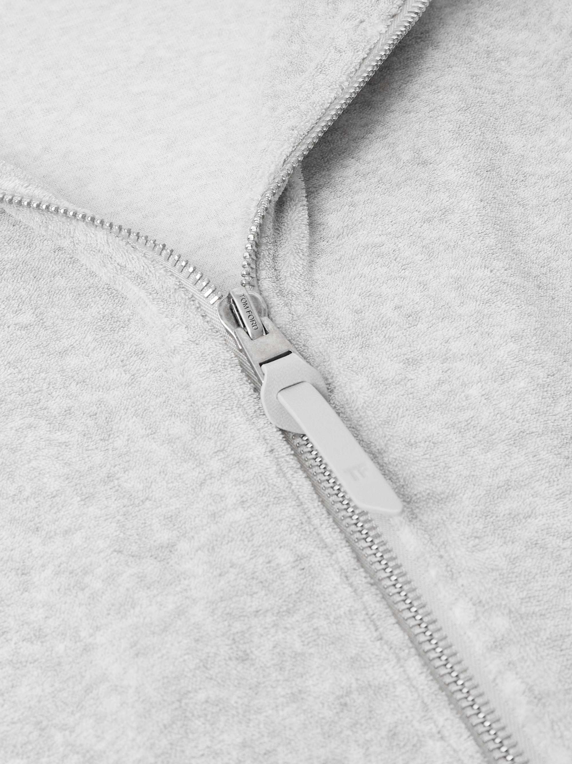 Slim-Fit Cotton-Blend Terry Zip-Up Hoodie view