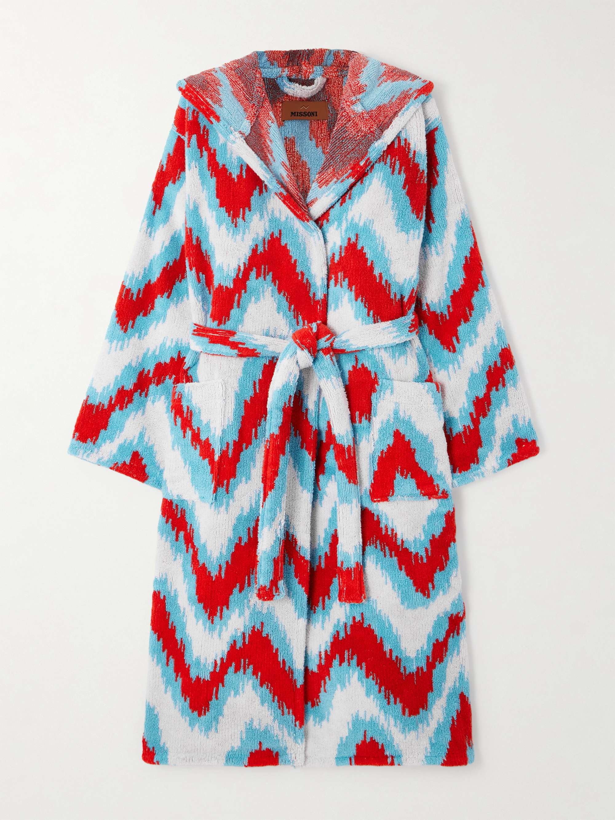 Belted striped cotton-terry robe view