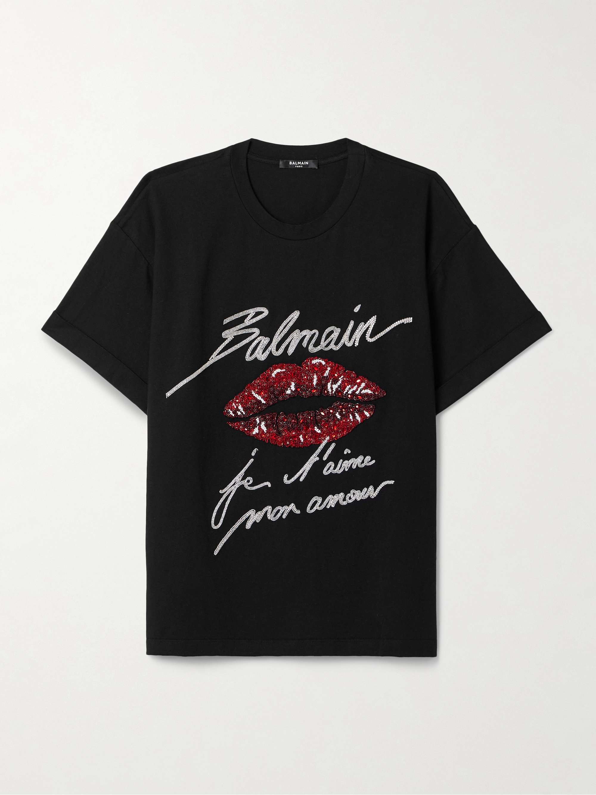 Embellished cotton-jersey T-shirt view
