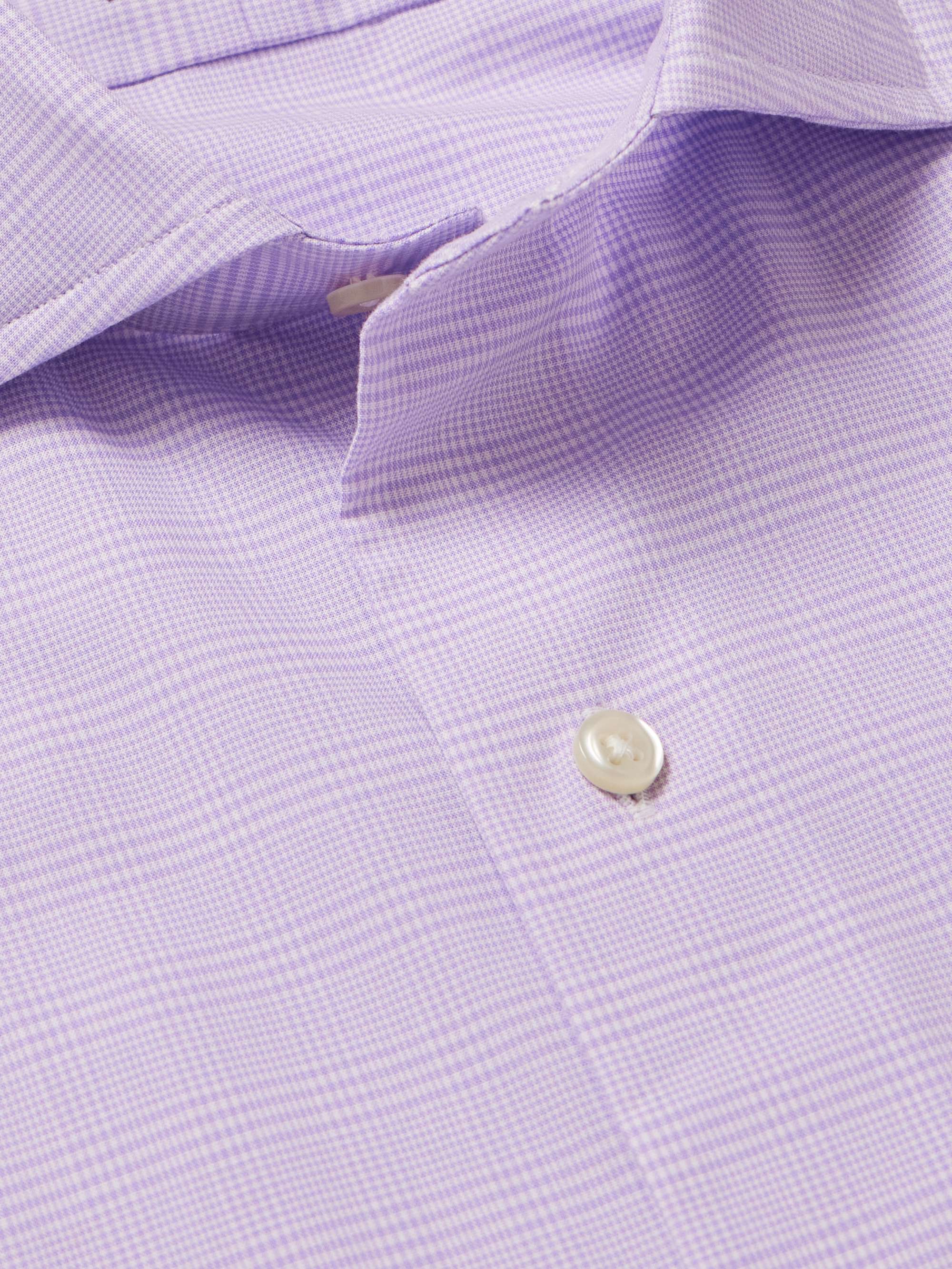 Logo-Embroidered Checked Cotton-Blend Poplin Shirt view