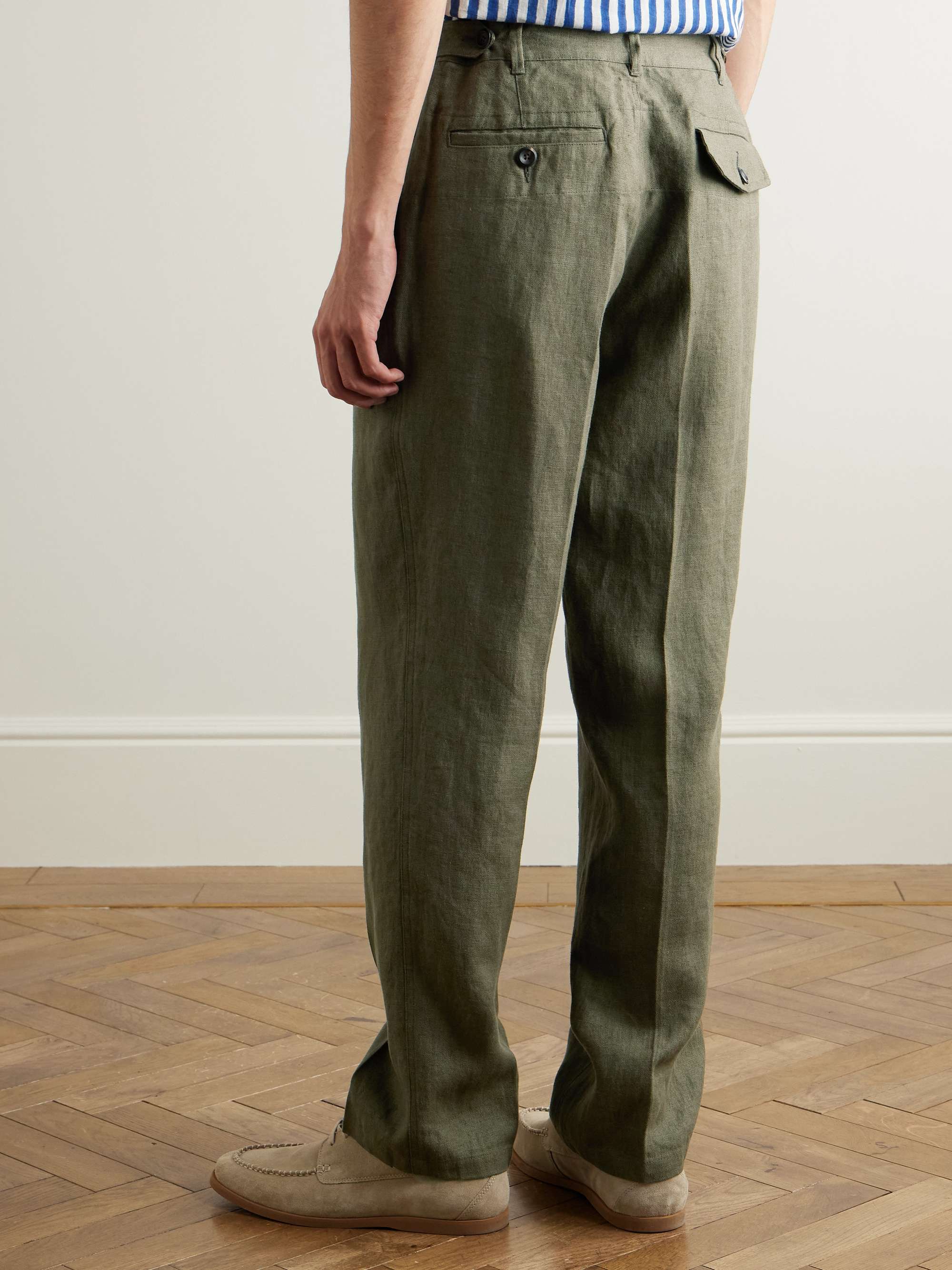 Games Tapered Pleated Linen Suit Trousers view