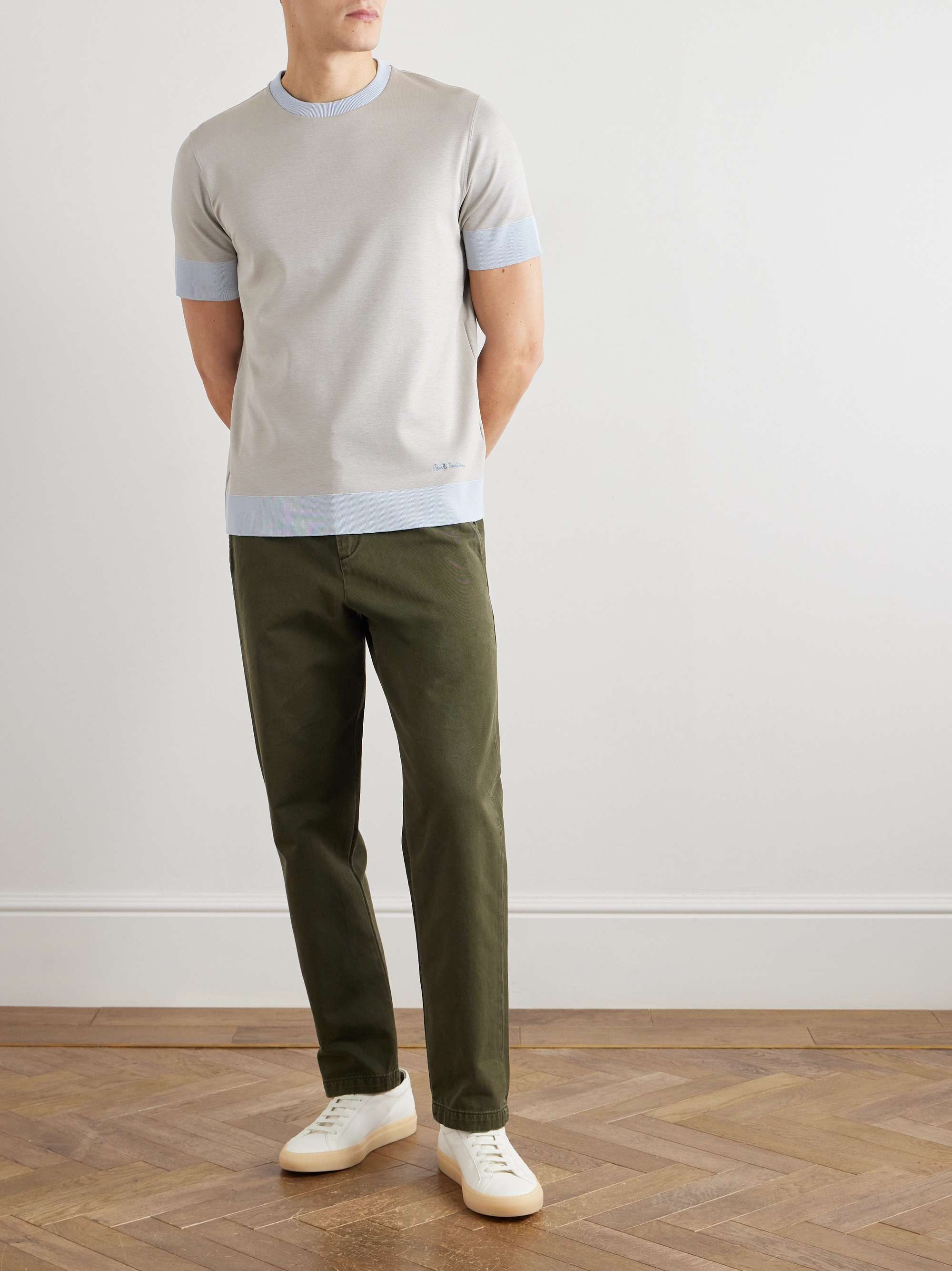 Two-Tone Lyocell-Blend Jersey T-Shirt view