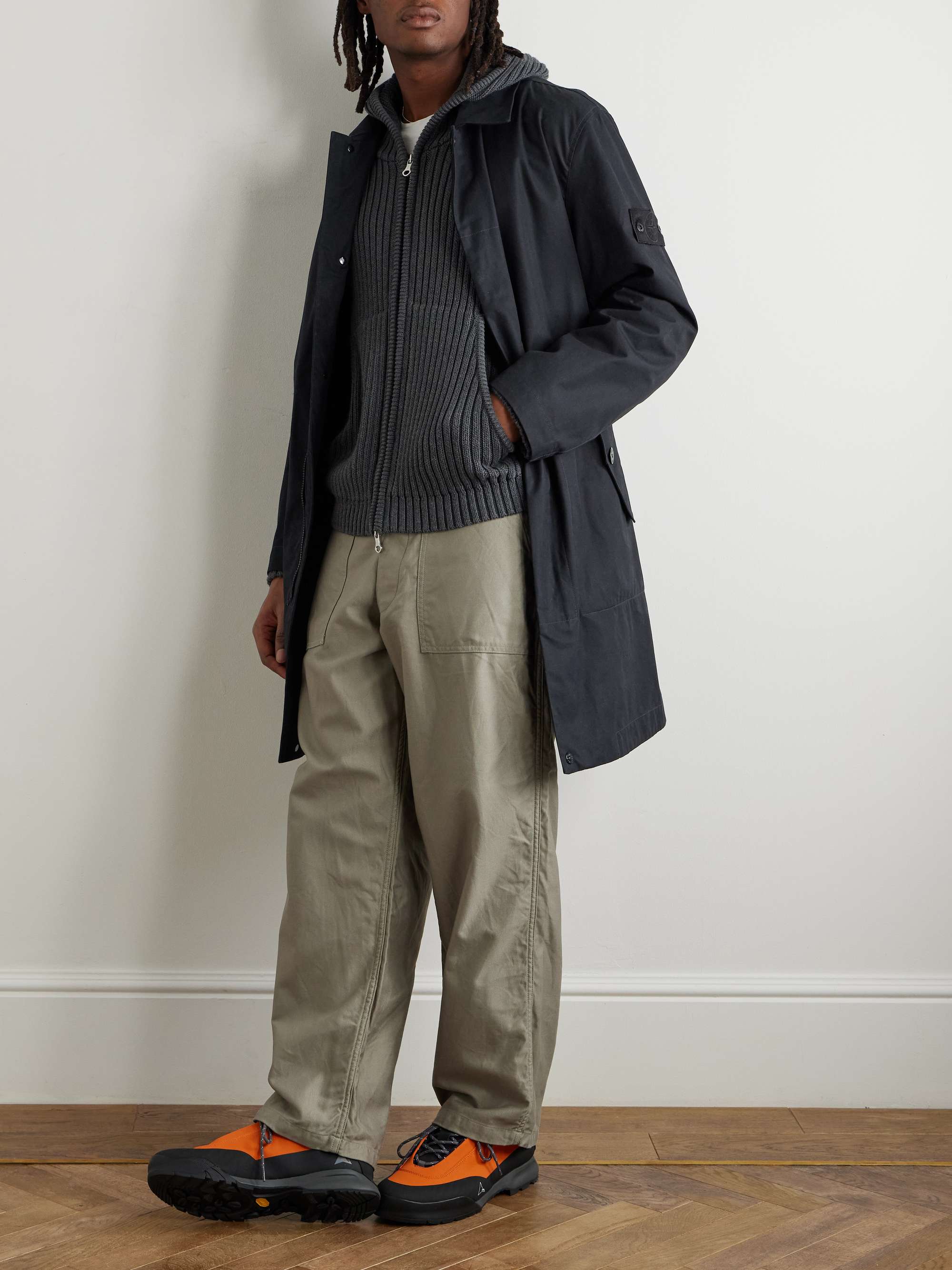 Ghost Logo-Appliquéd Organic Cotton-Canvas Trench Coat view