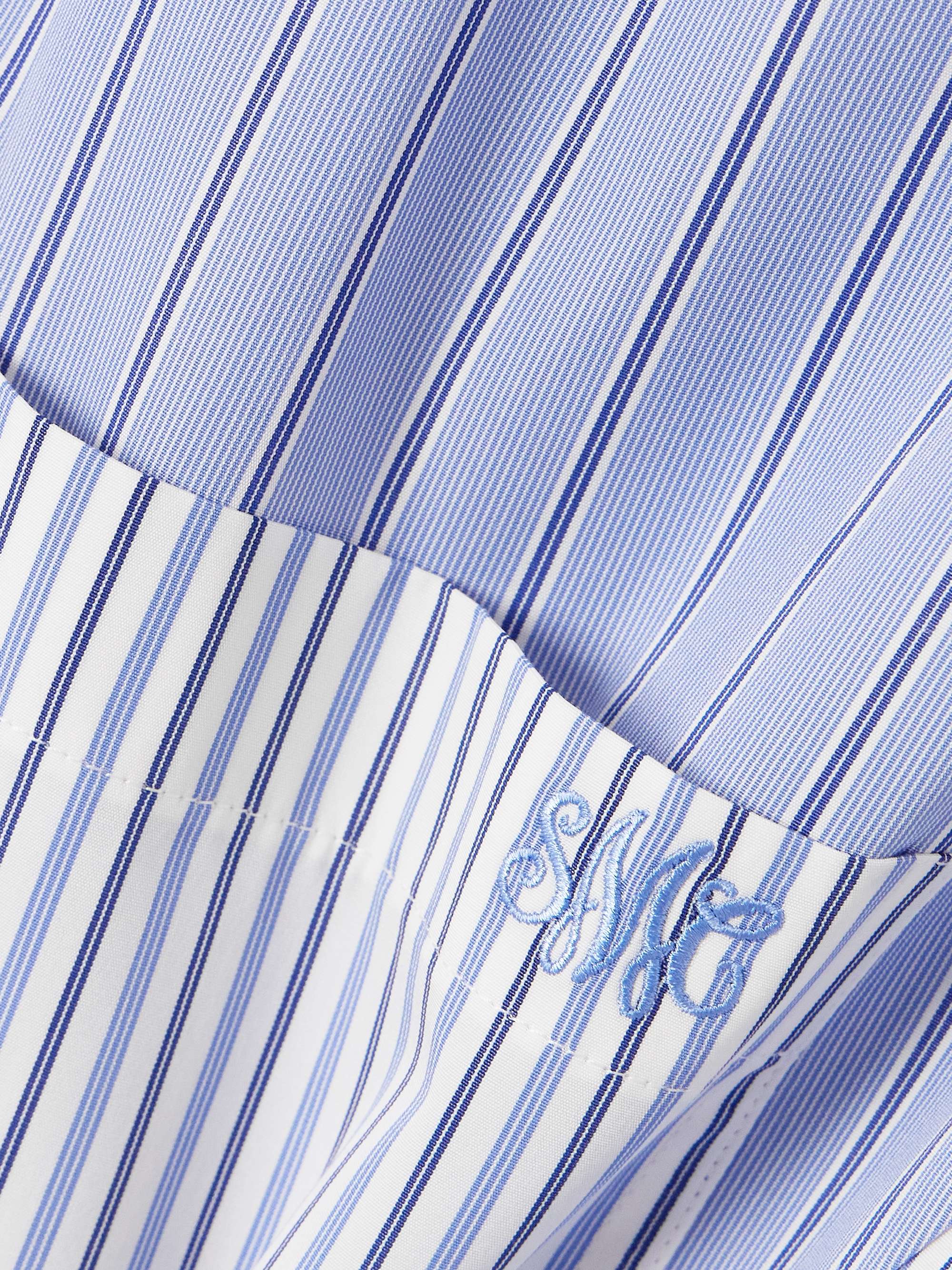 Paneled striped organic cotton-poplin shirt view