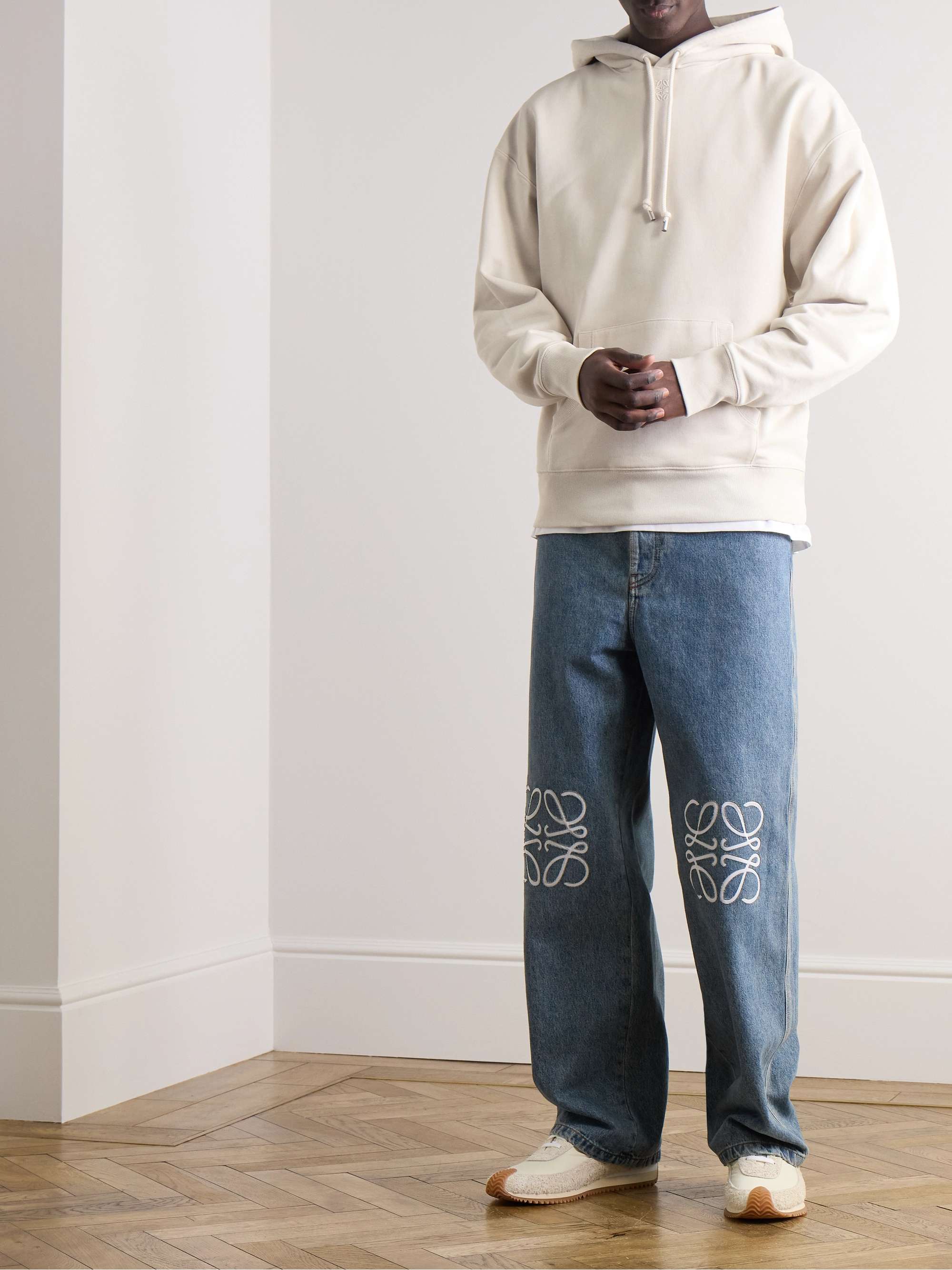 Logo-Embroidered Cotton-Jersey Hoodie view