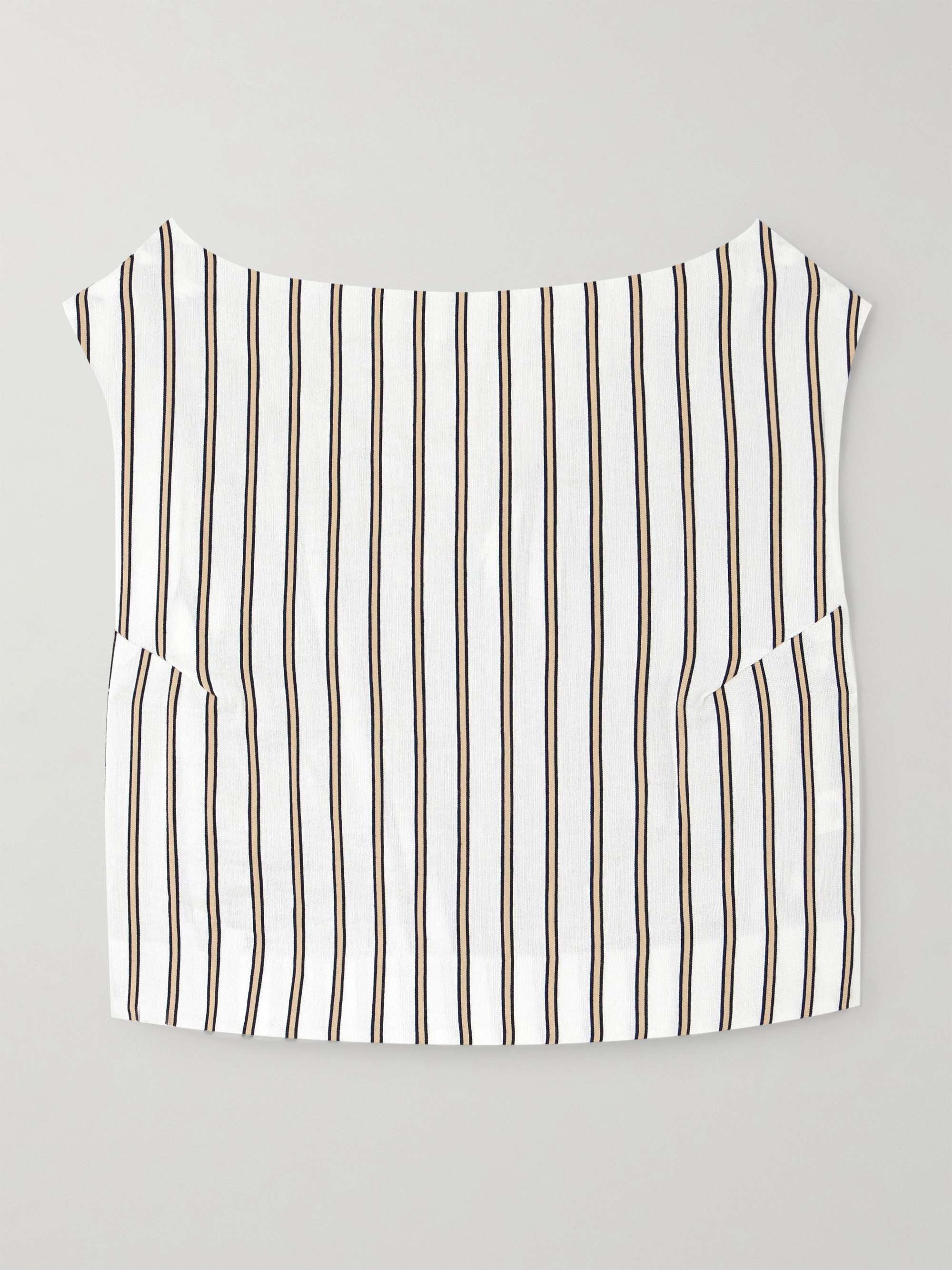 Richard cropped striped woven top view