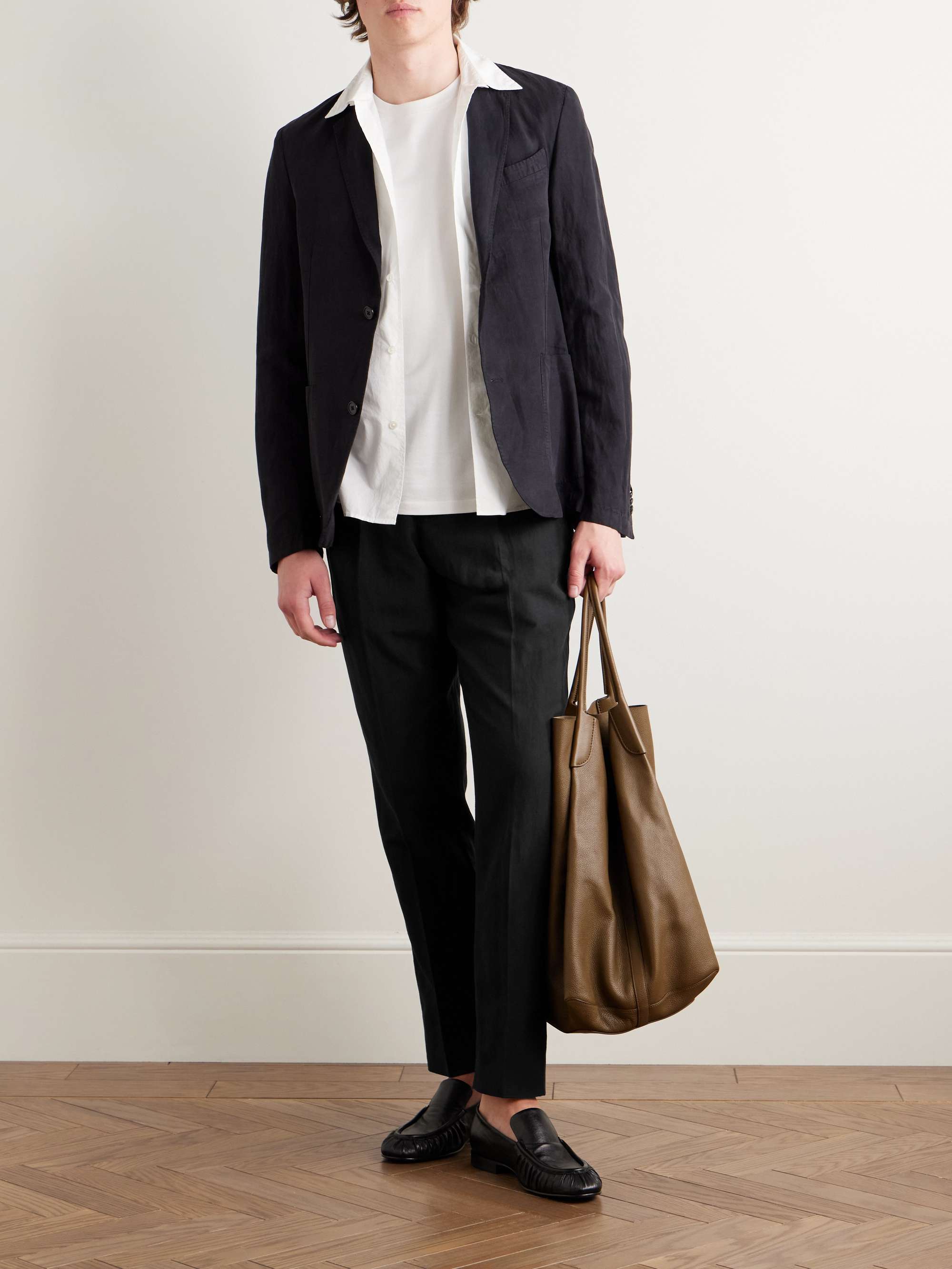 Drew Tapered Pleated Garment-Dyed Lyocell-Blend Trousers view