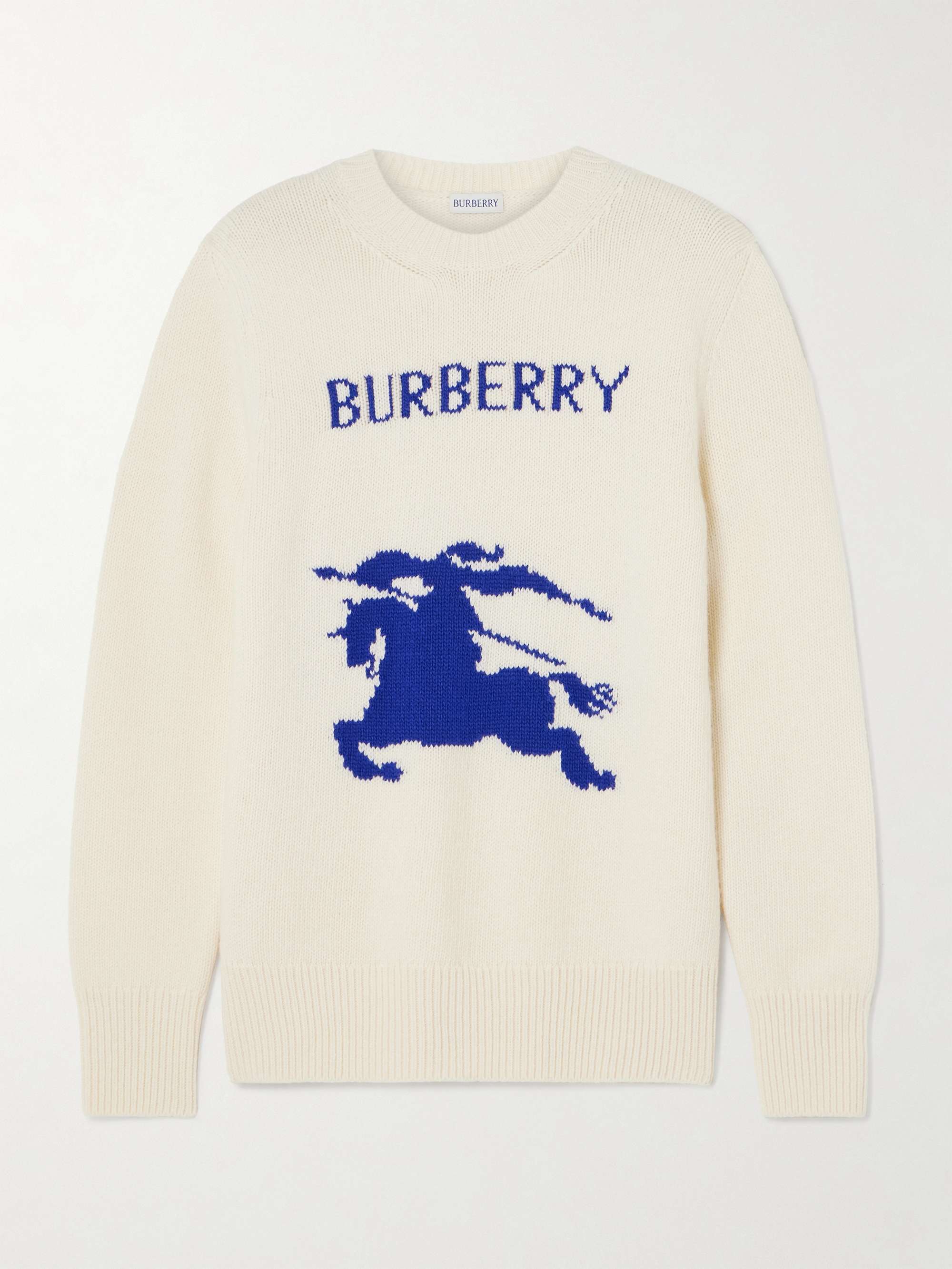 Intarsia-knit wool and cashmere-blend sweater view