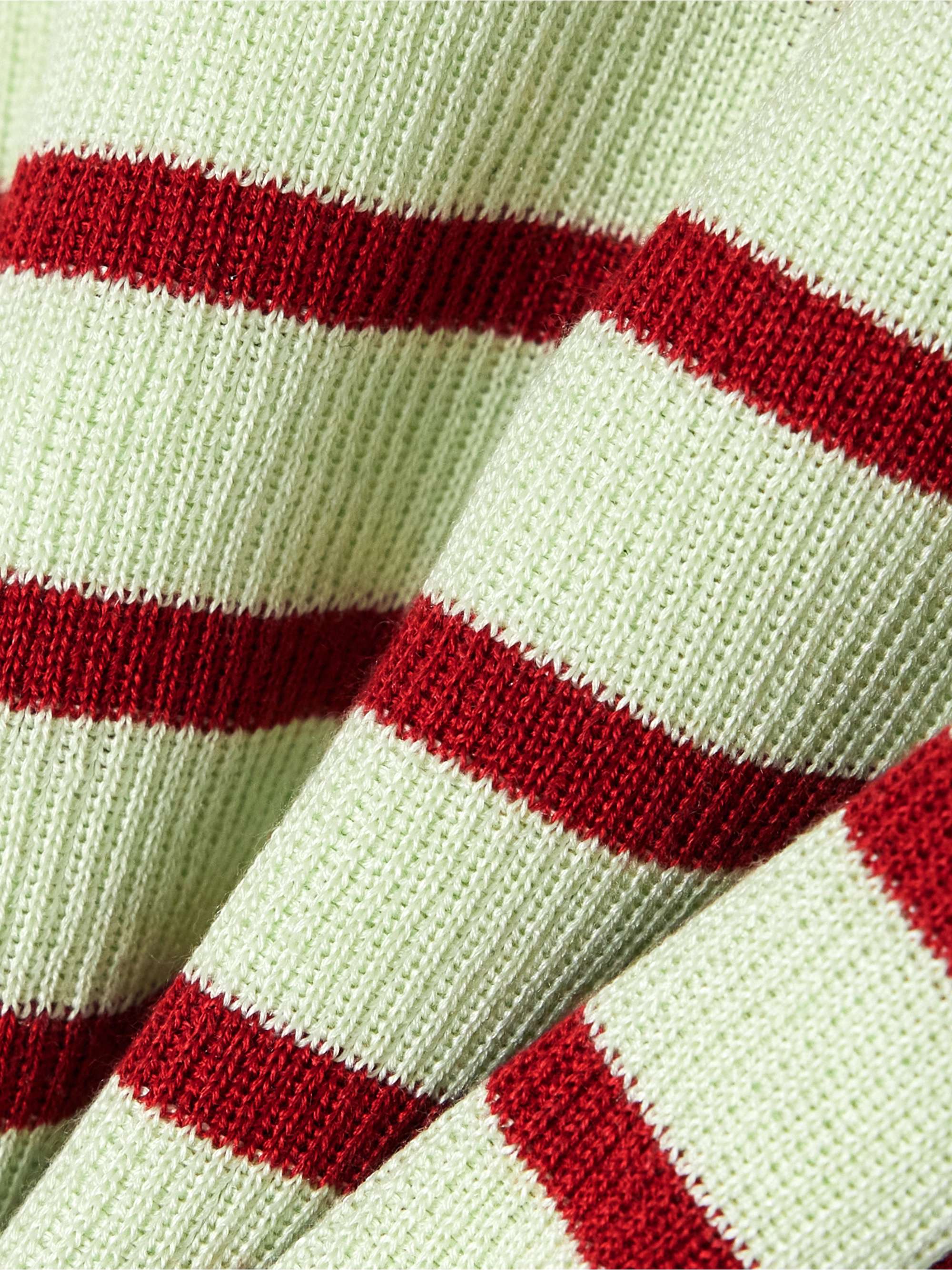 Striped ribbed silk polo shirt view
