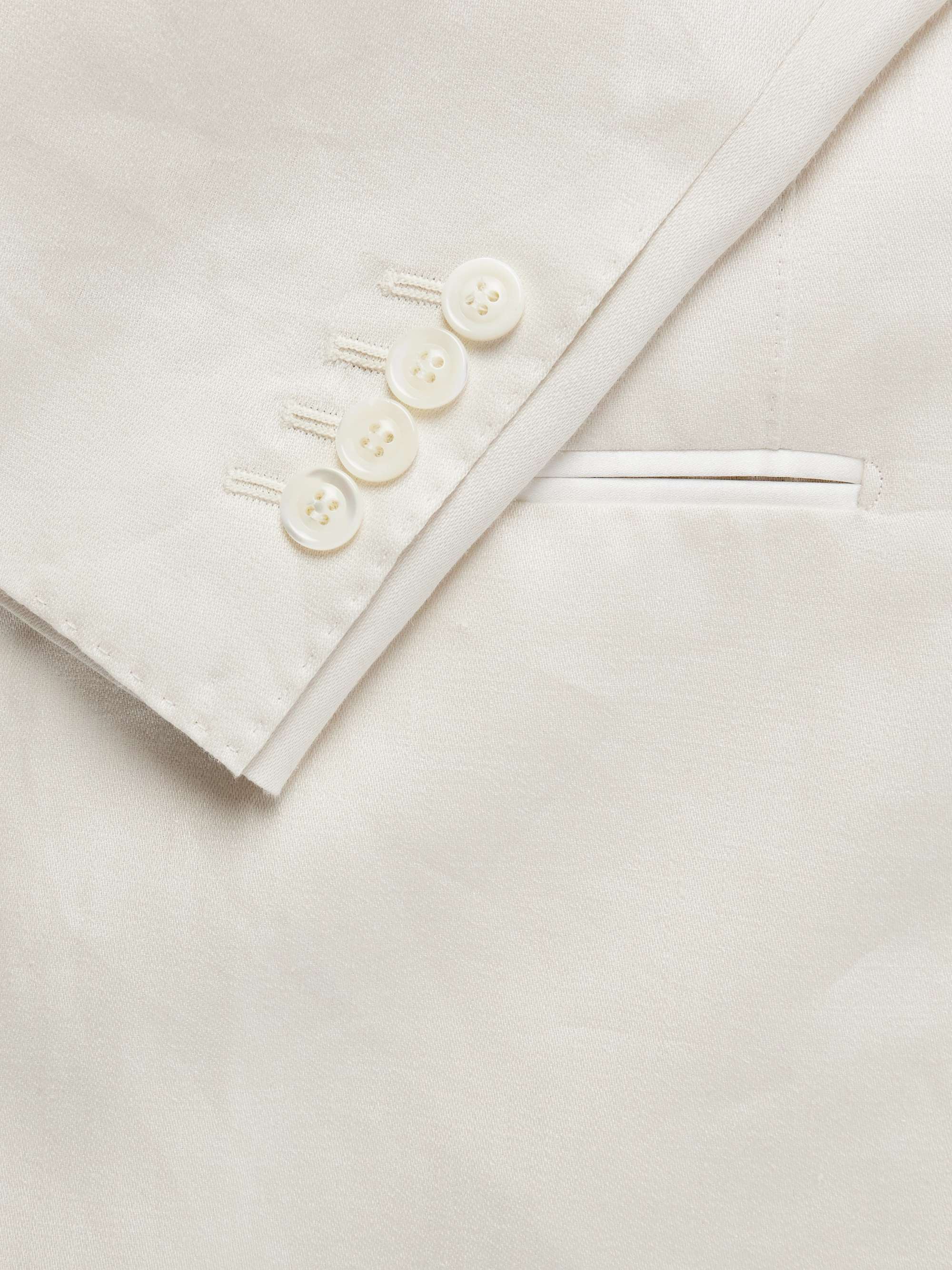 Shawl-Lapel Satin-Trimmed Linen Tuxedo Jacket view