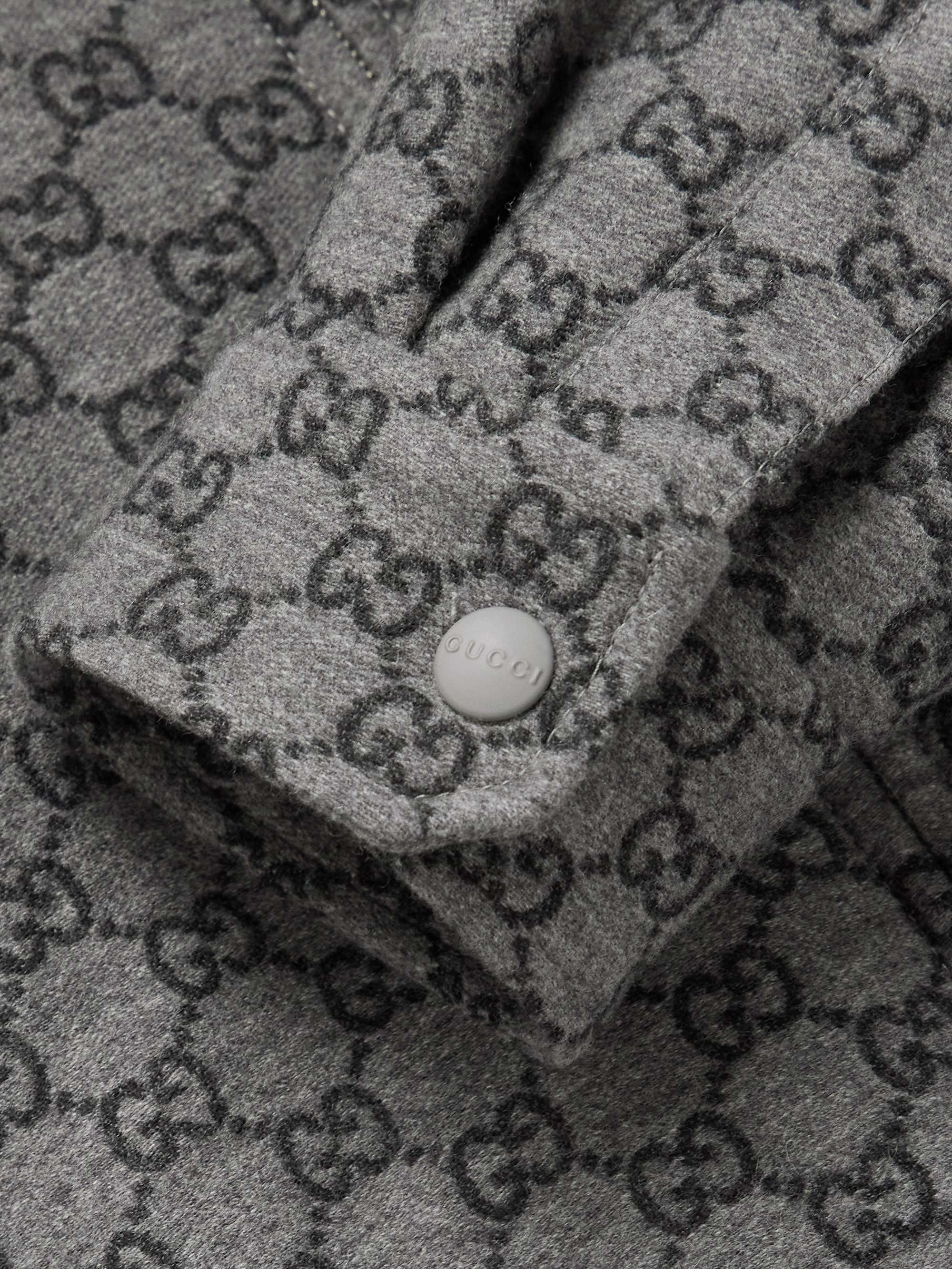 GG Monogrammed Wool-Jacquard Overshirt view