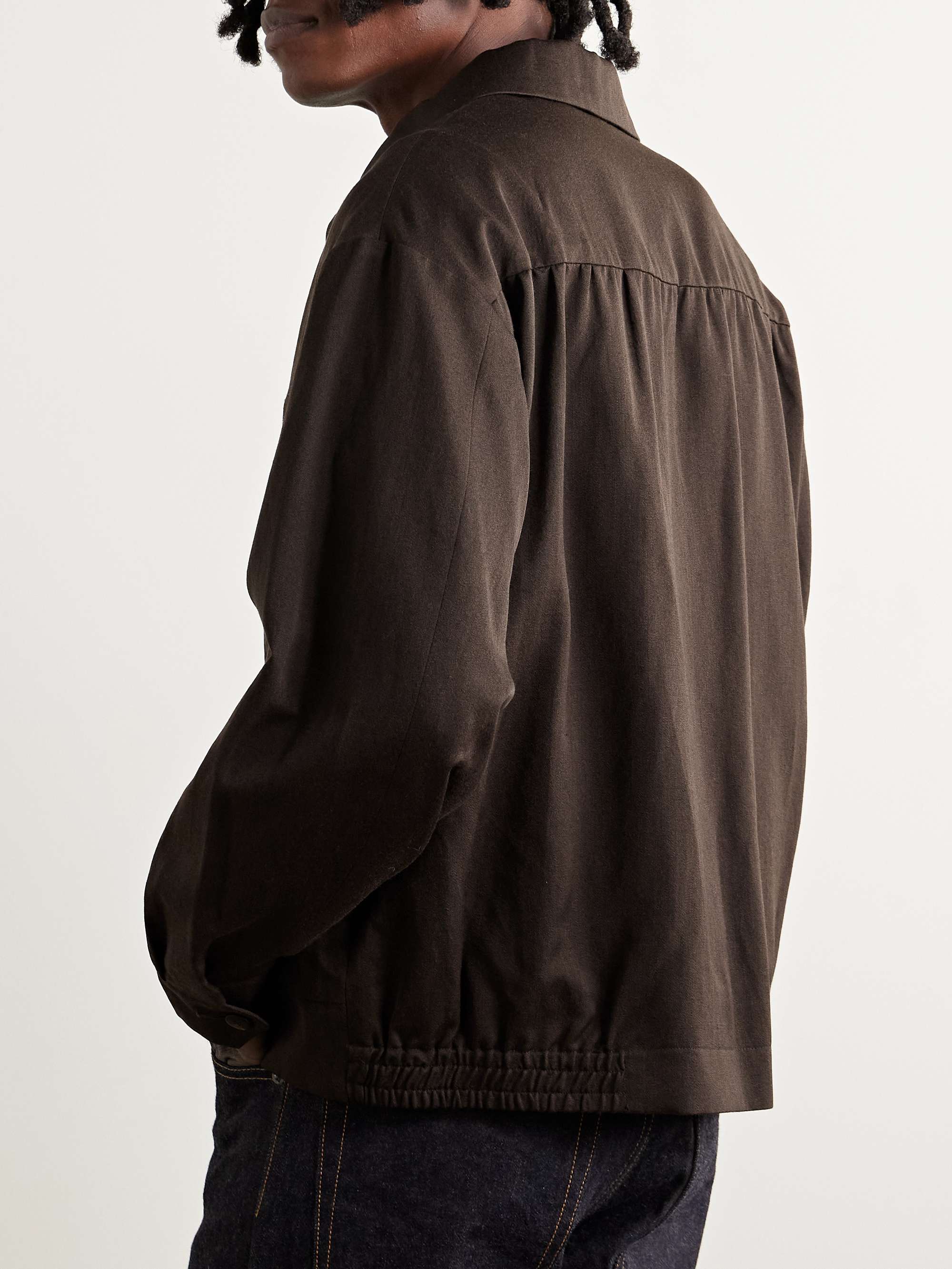 Alcan Embroidered Wool and Linen-Blend Twill Blouson Jacket view