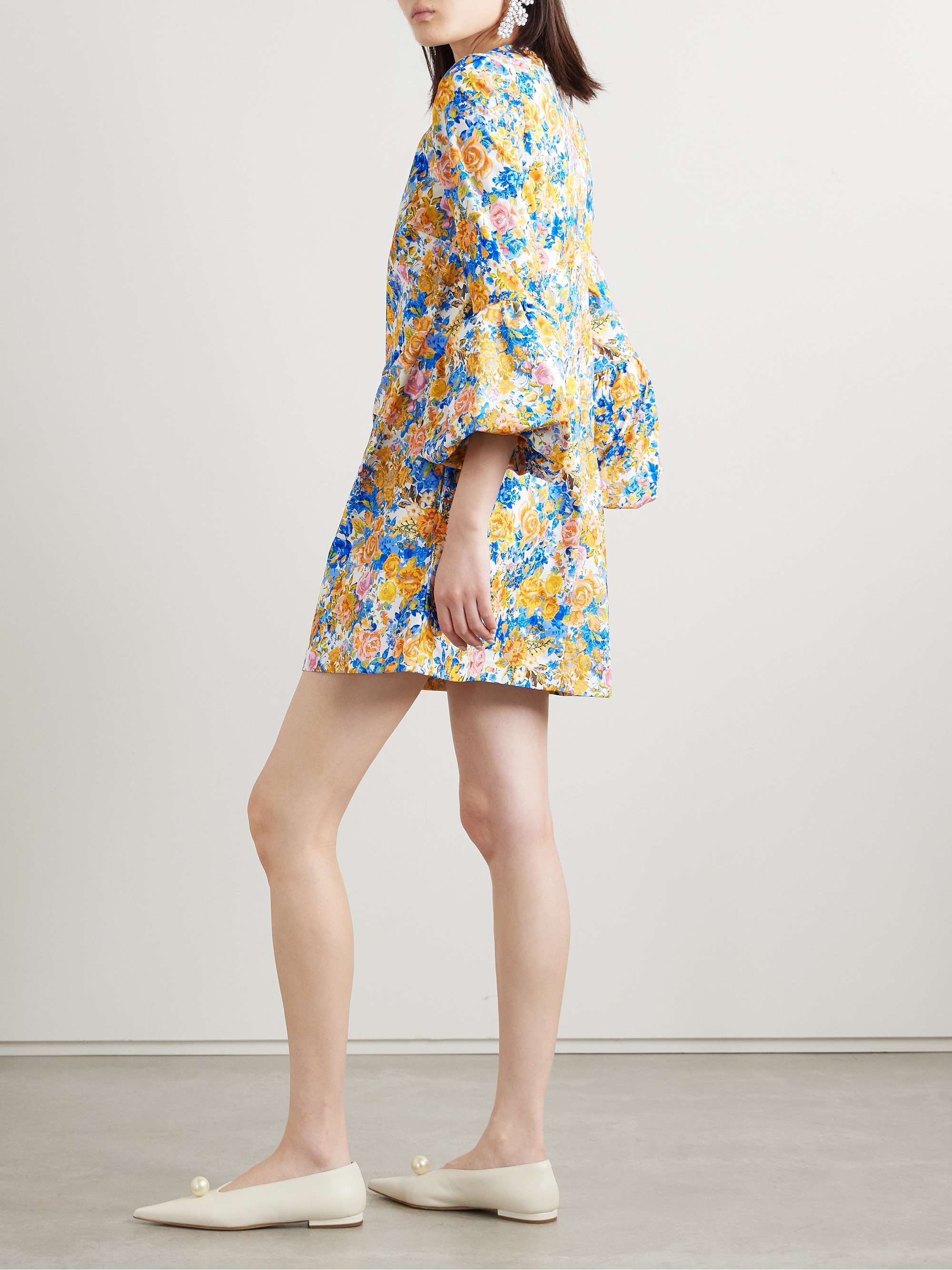 Florence floral-print twill mini dress view