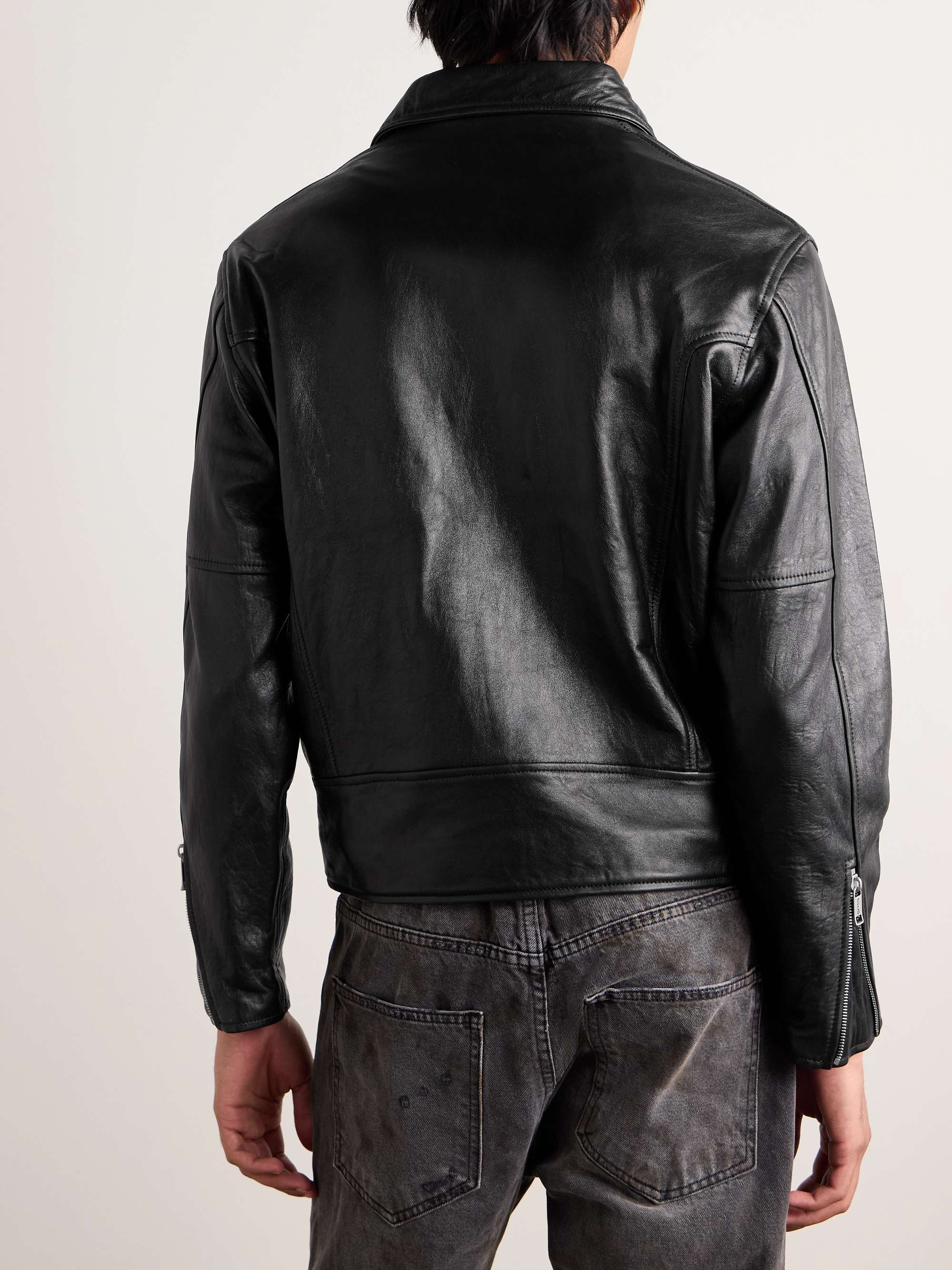 Television Panelled Leather Jacket view