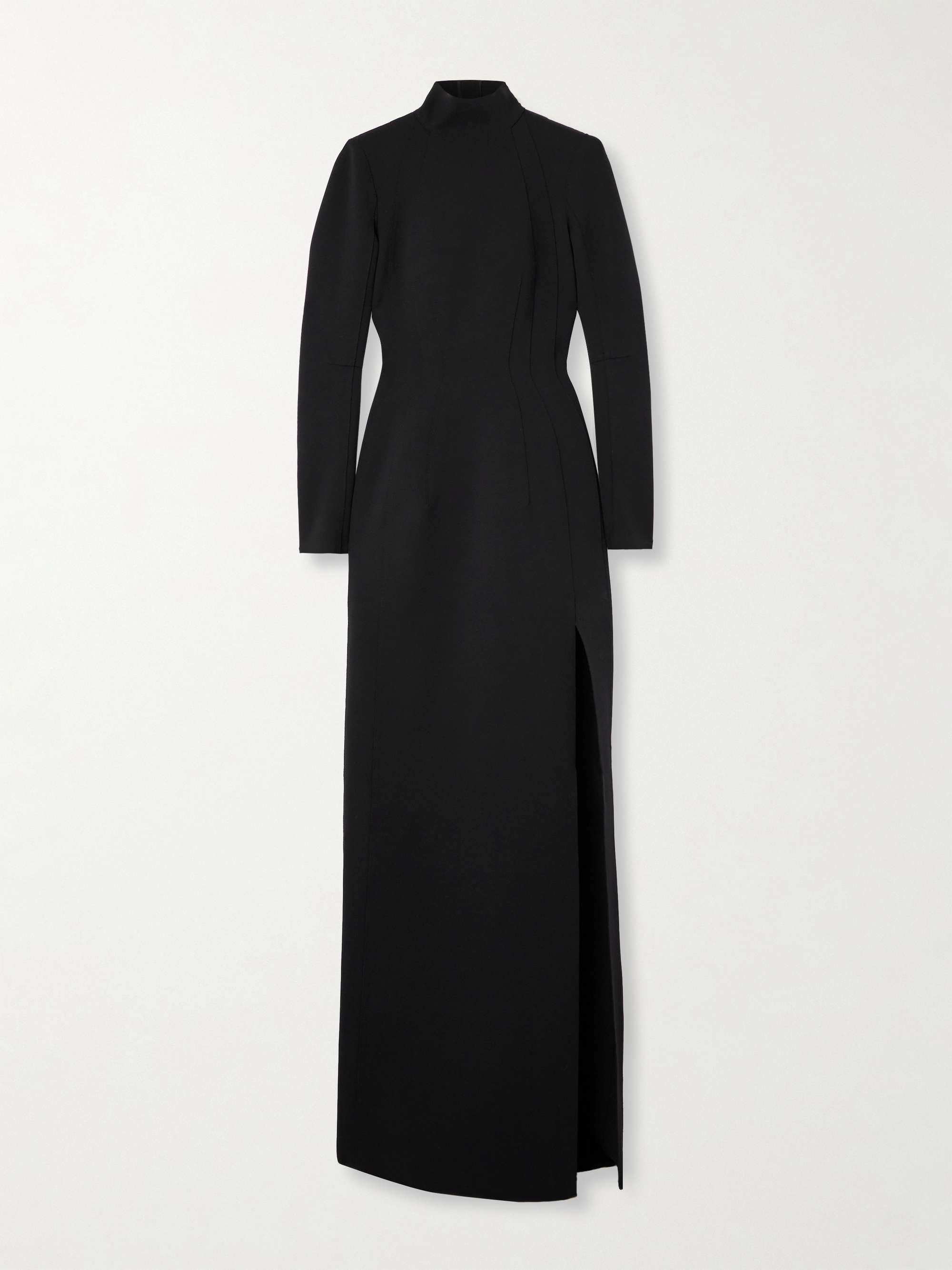 Stretch-crepe turtleneck maxi dress view