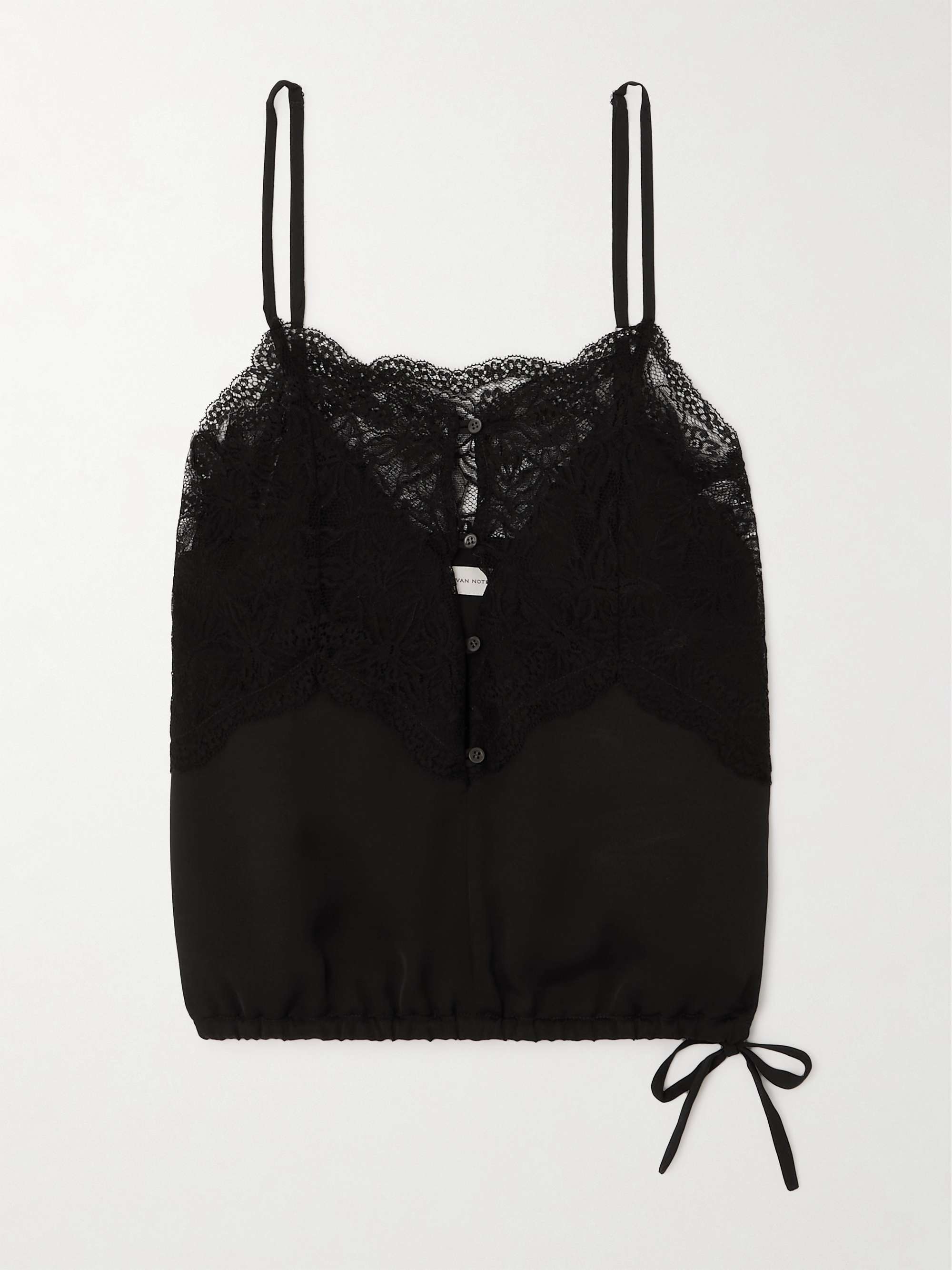 Lace-trimmed satin camisole view
