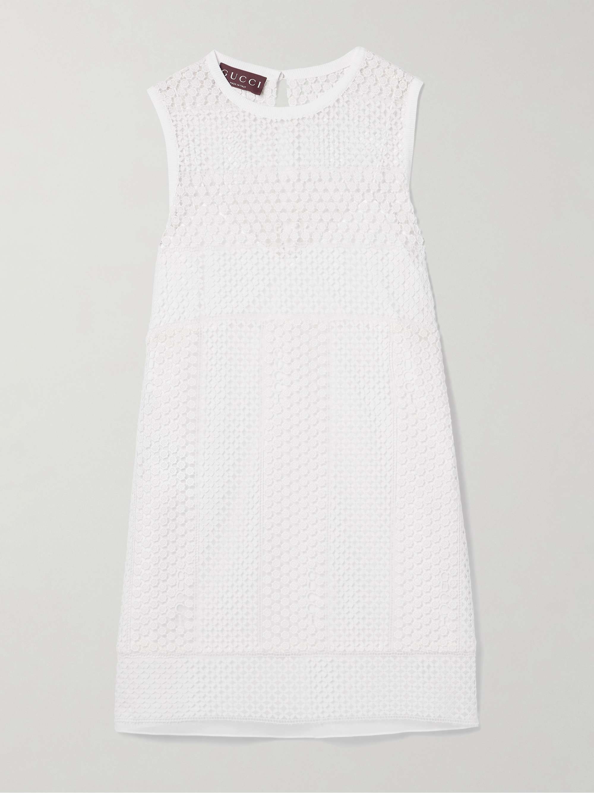 Cotton-blend guipure lace mini dress view