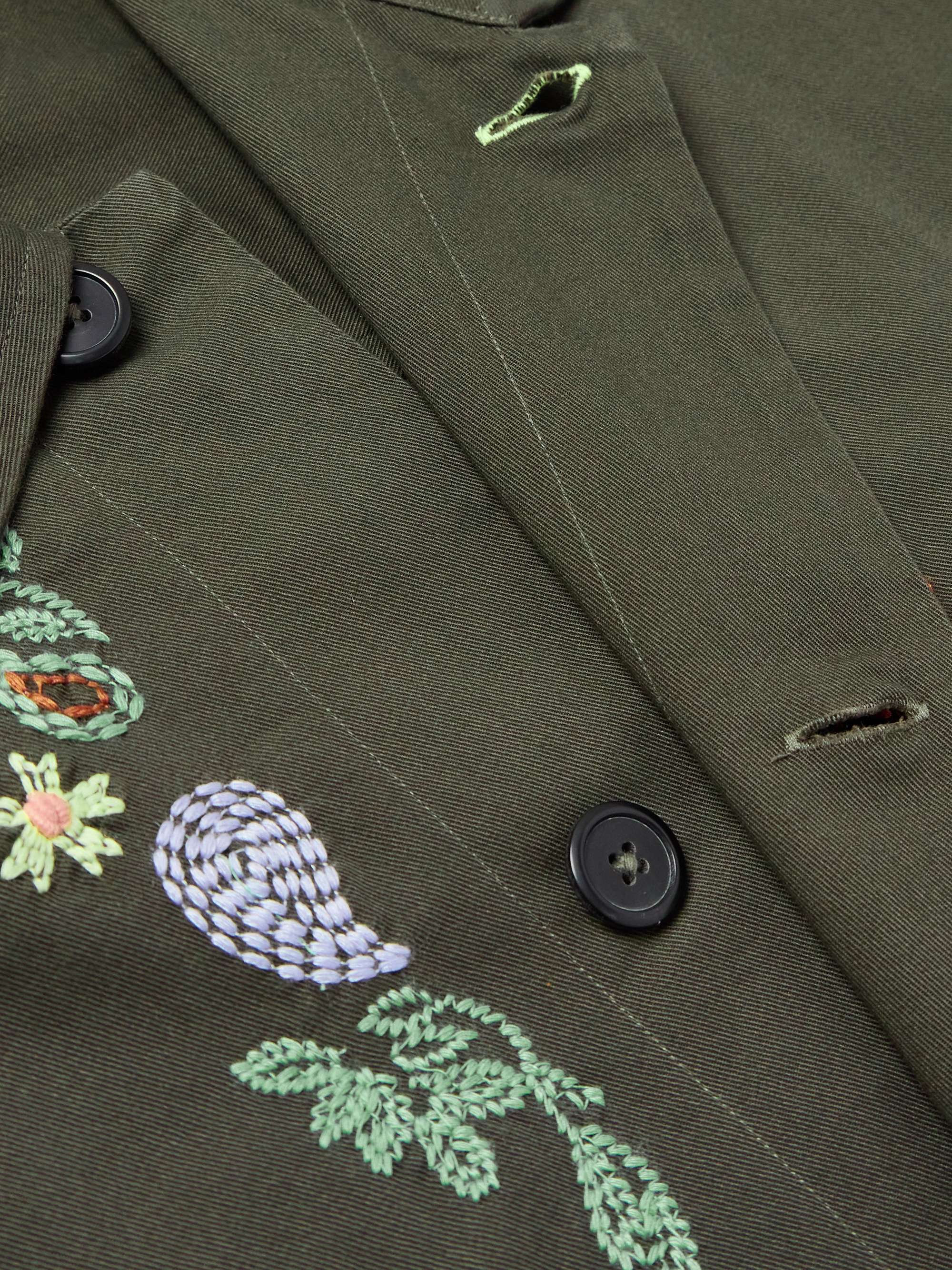 Embroidered Cotton-Twill Overshirt view
